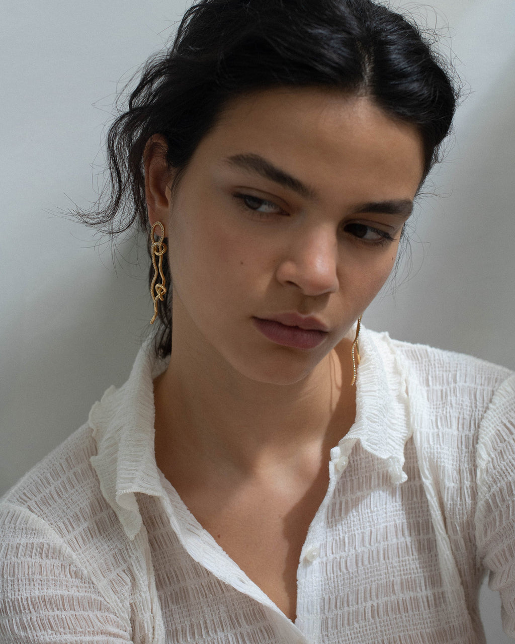 Not Even The Mathematician 18K Gold-Plated Sterling Silver and Topaz Earrings