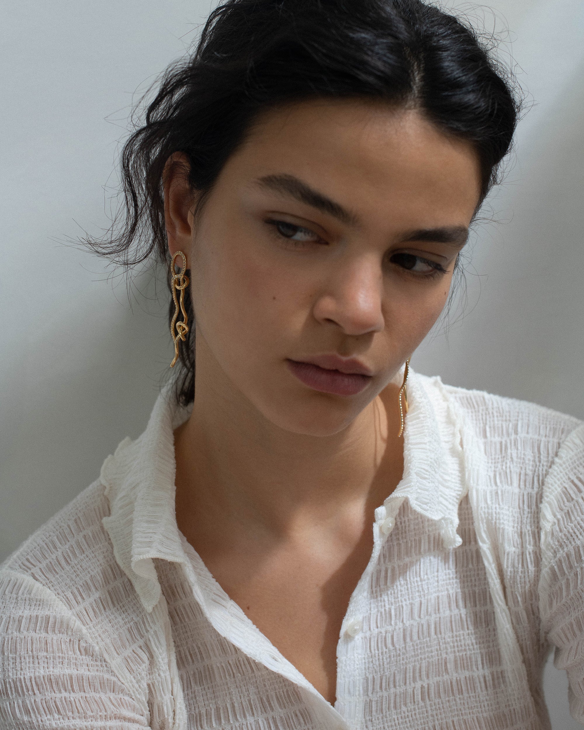 Not Even The Mathematician 18K Gold-Plated Sterling Silver and Topaz Earrings
