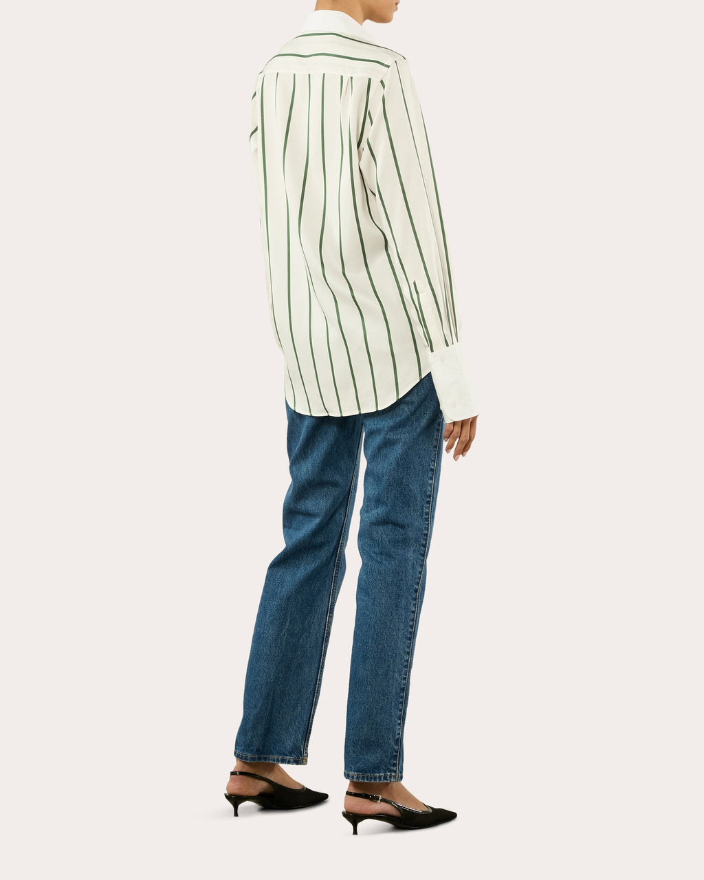 The Boyfriend Stripe Tencel™ Exaggerated-Cuff Button-Up Shirt