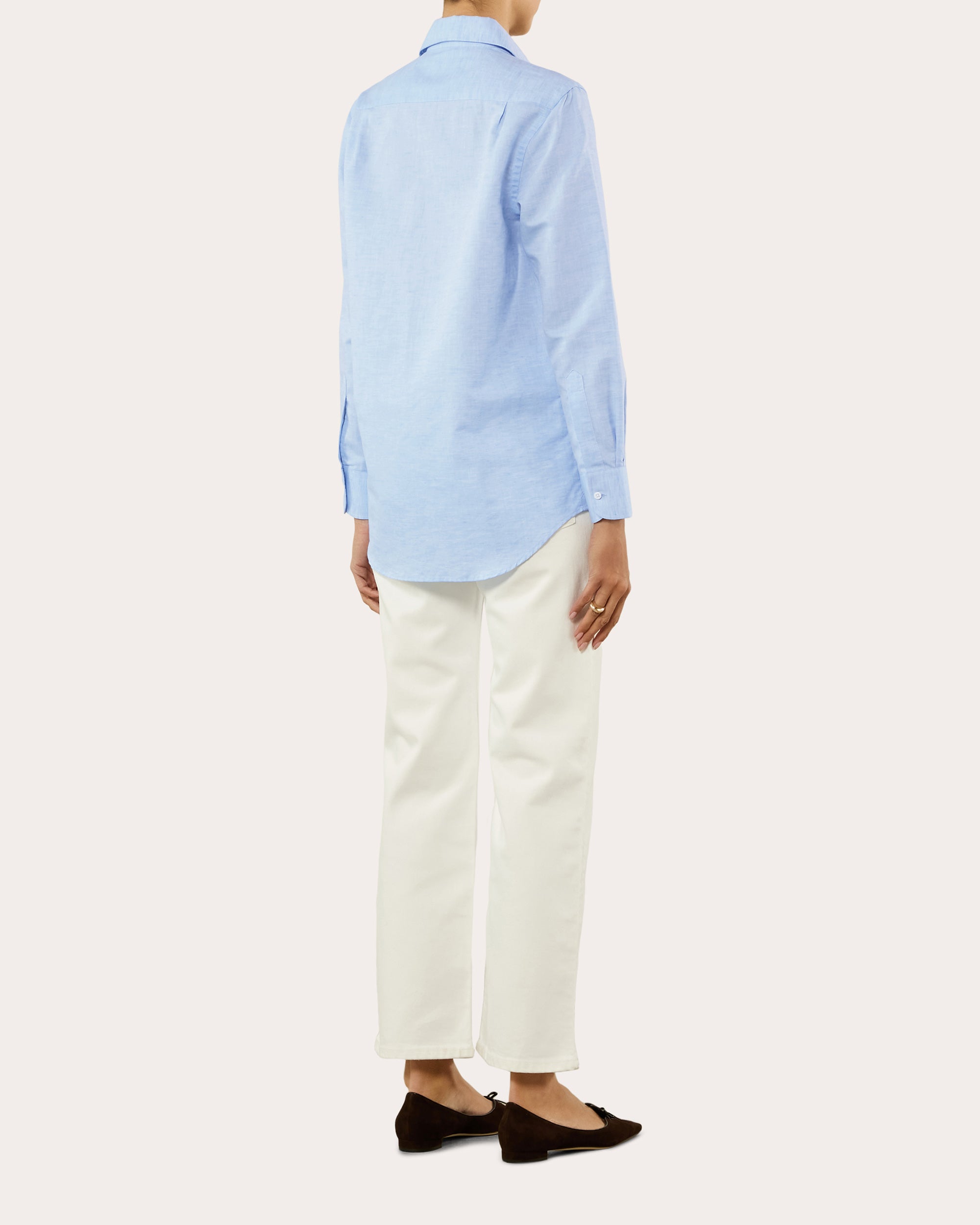 The Boyfriend Woven Linen-Cotton Button-Up