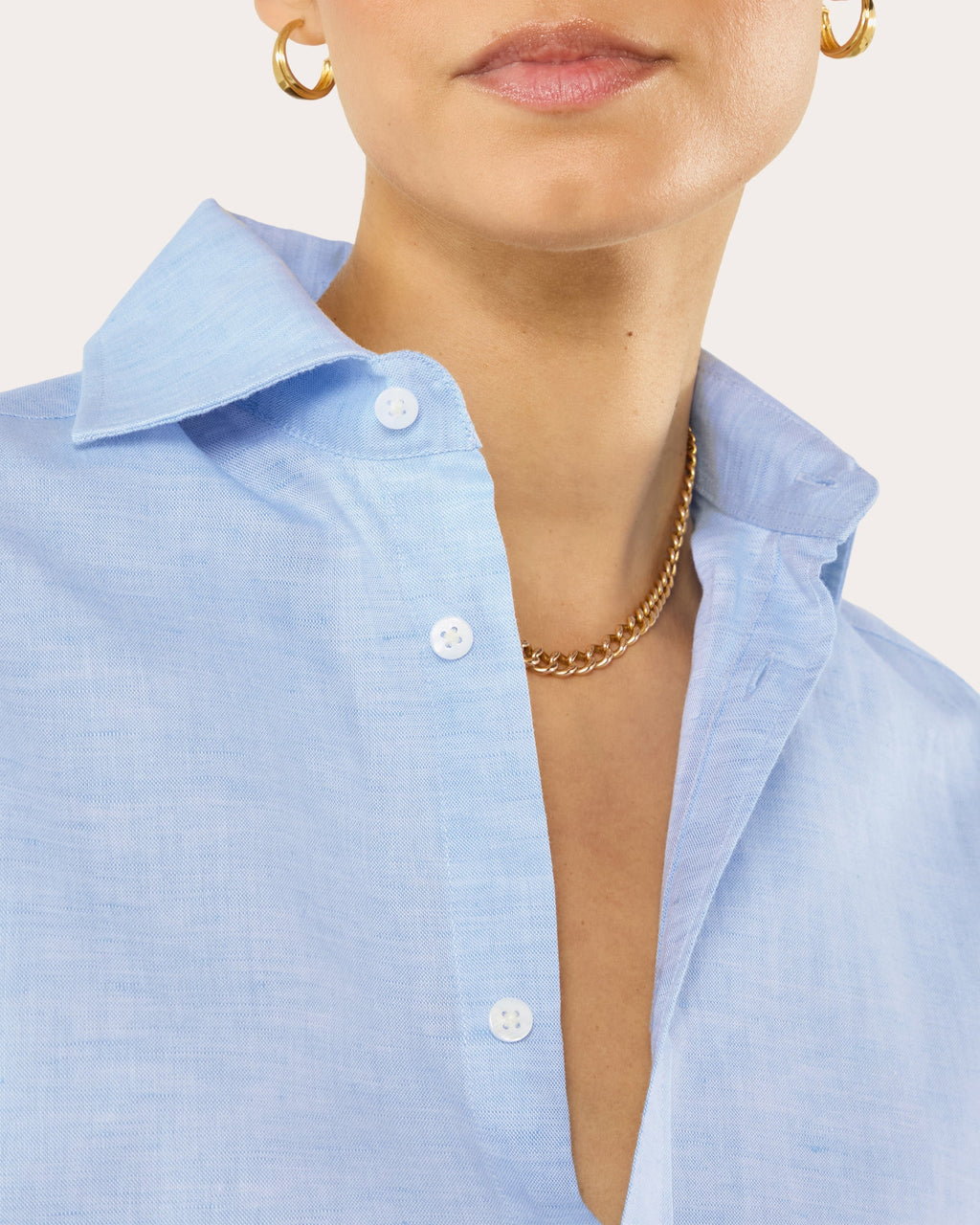 The Boyfriend Woven Linen-Cotton Button-Up