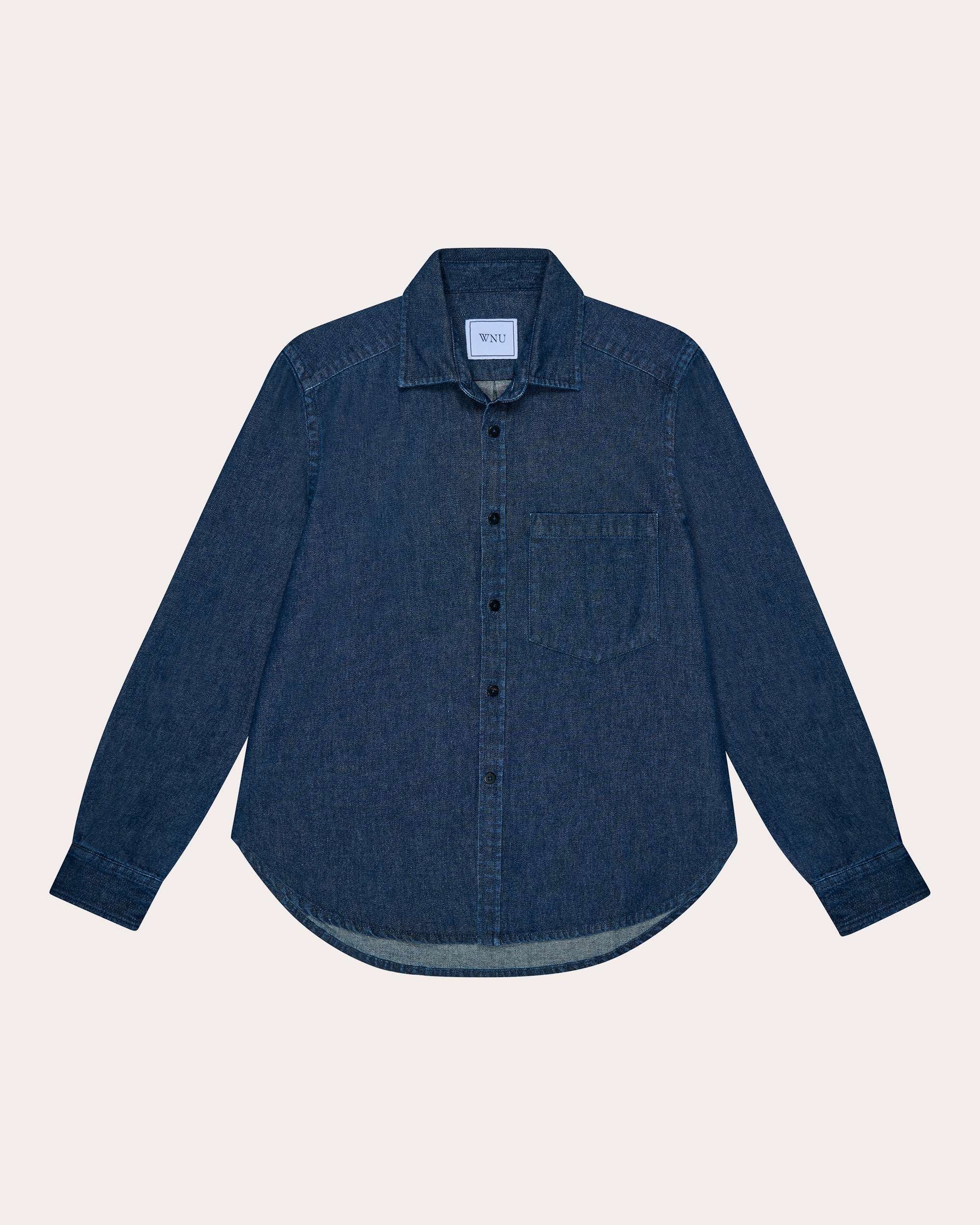 The Classic Cotton Denim Button-Up Shirt
