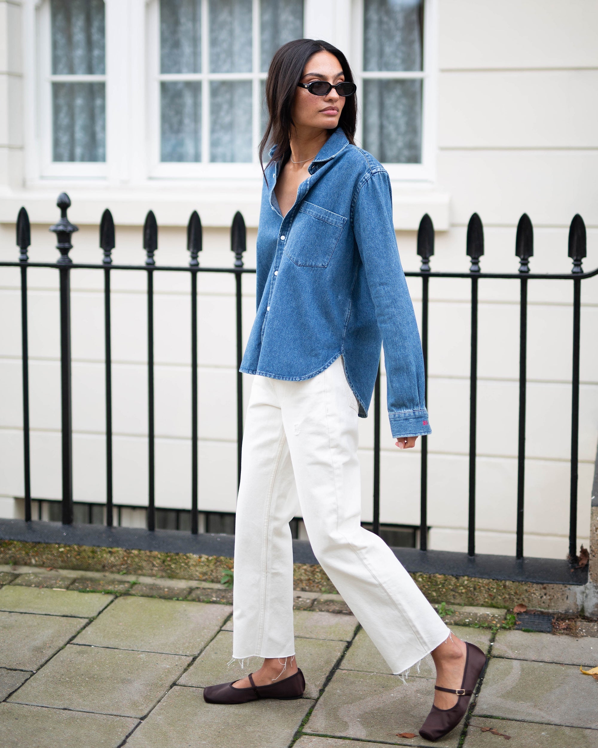 The Classic Cotton Denim Button-Up Shirt