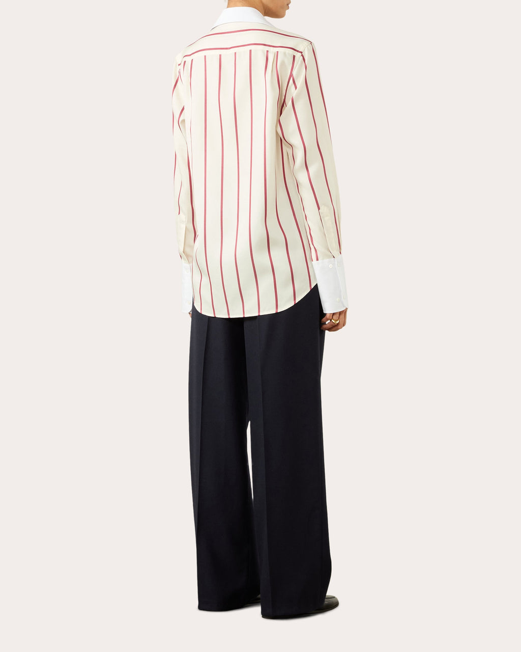 The Boyfriend Stripe Tencel™ Exaggerated-Cuff Button-Up Shirt