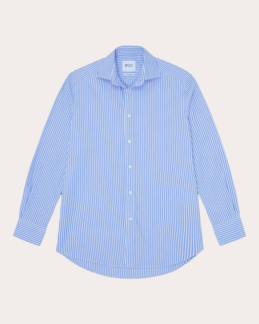 The Boyfriend Pinstripe Fine Cotton Poplin Button-Up Shirt