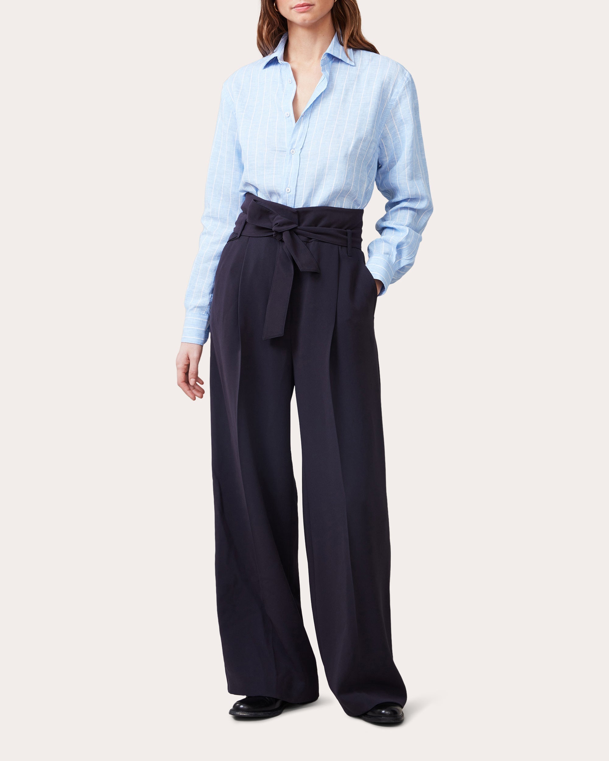 The Boyfriend Stripe Linen Button-Up Shirt