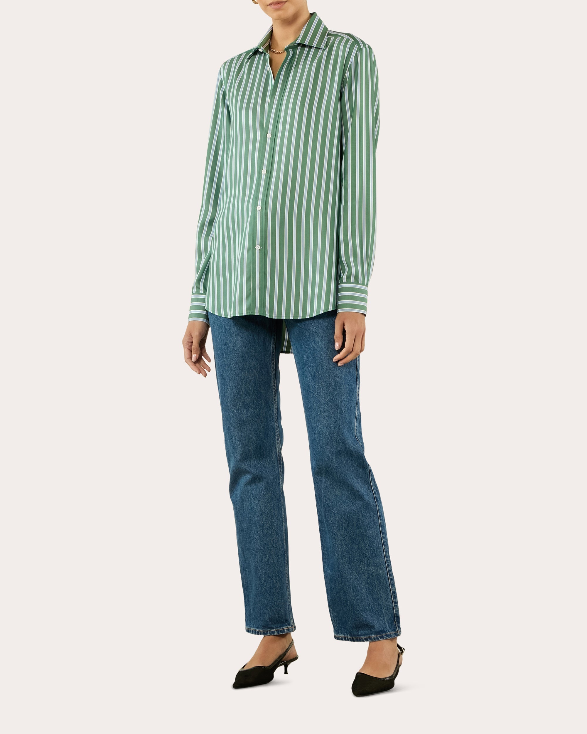The Boyfriend Stripe Tencel™ Button-Up Shirt