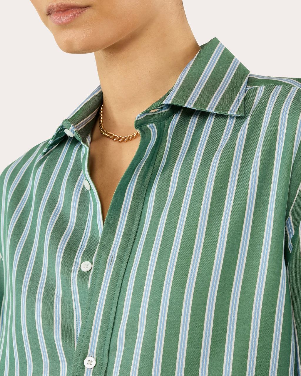 The Boyfriend Stripe Tencel™ Button-Up Shirt