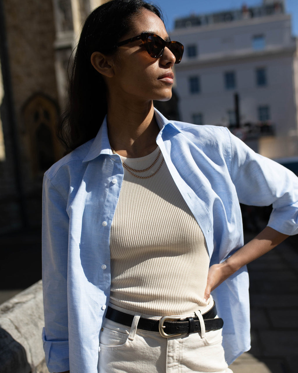 The Boyfriend Woven Linen-Cotton Button-Up