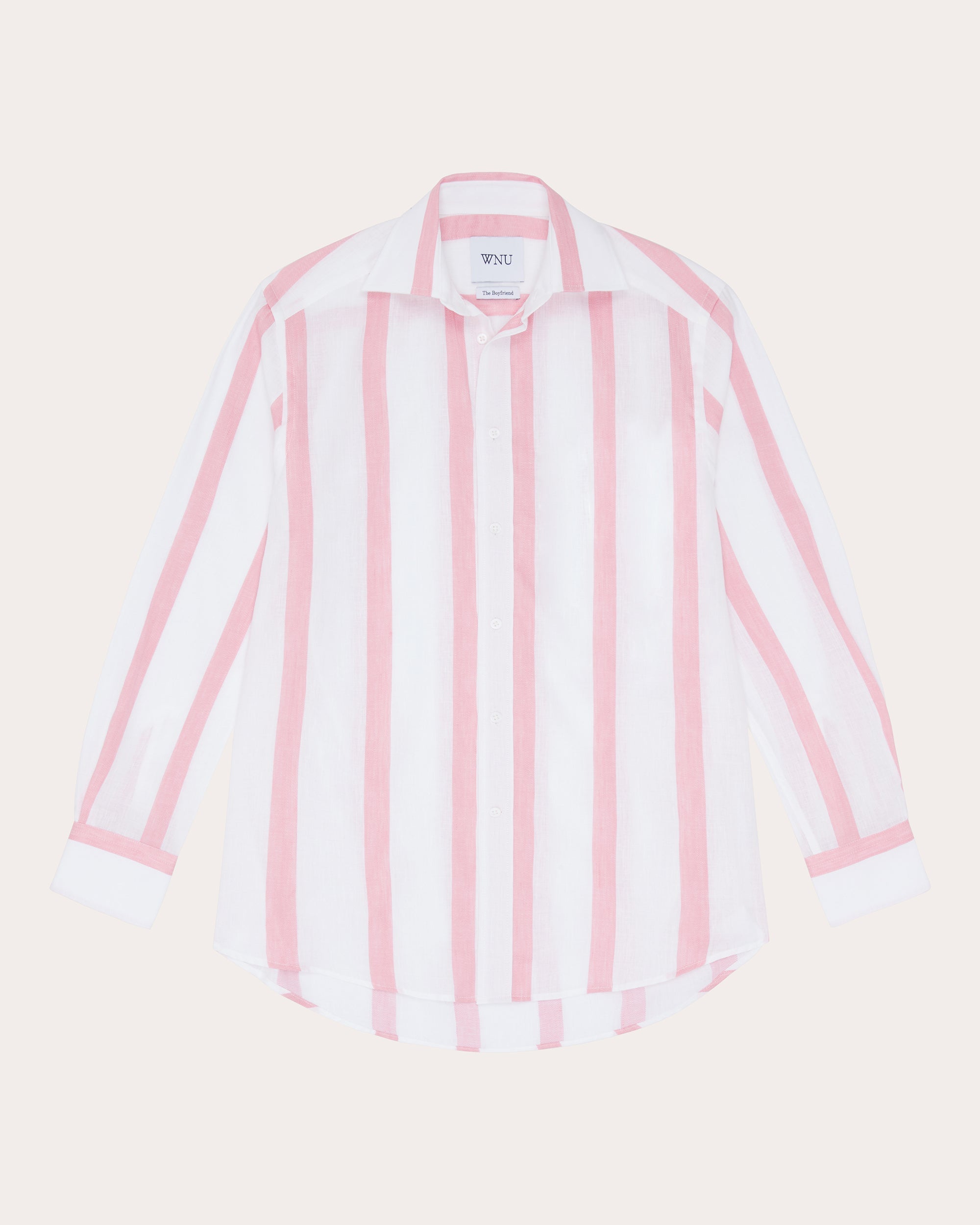 The Boyfriend Stripe Woven Linen-Cotton Button-Up