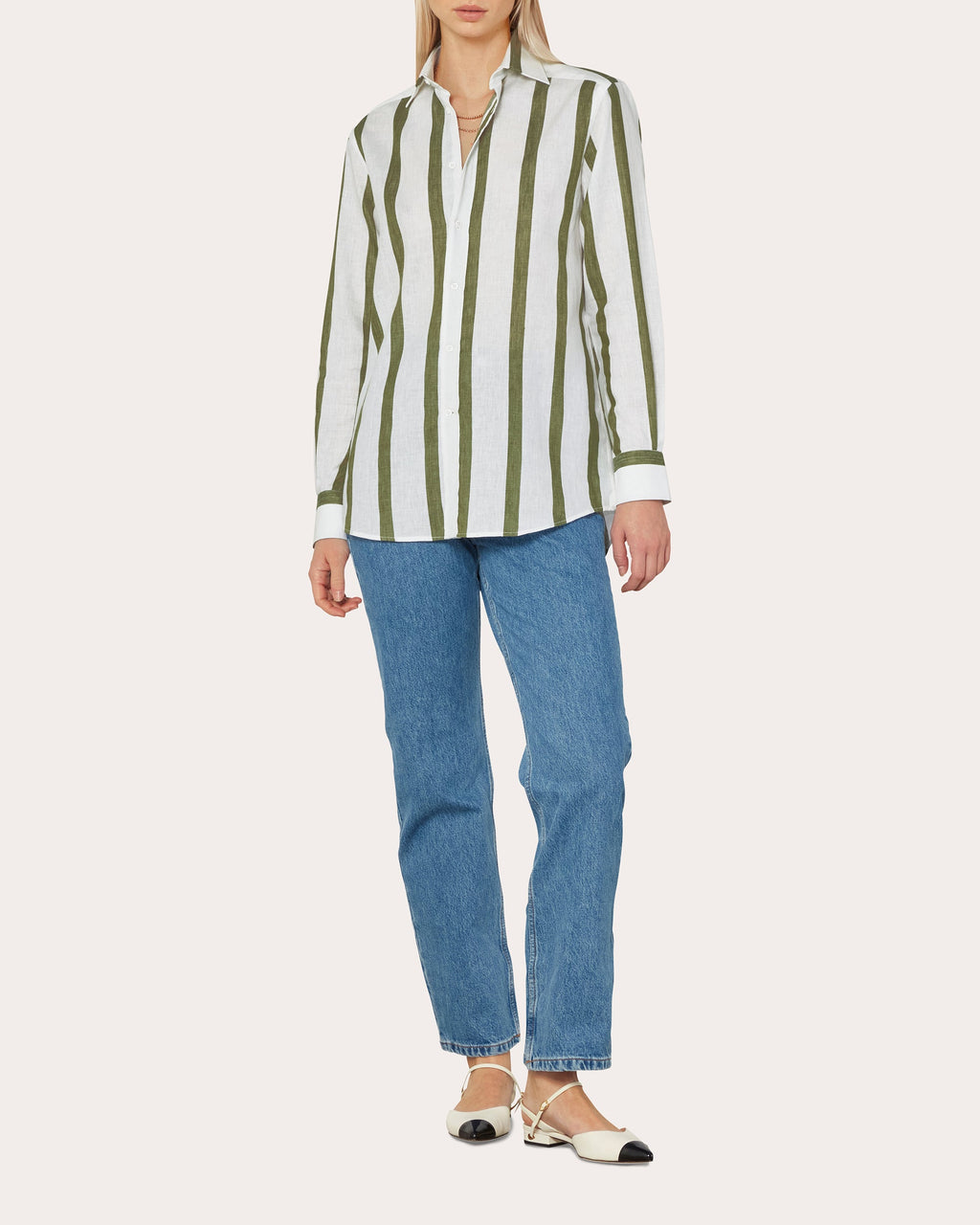 The Boyfriend Striped Linen-Cotton Blend Shirt