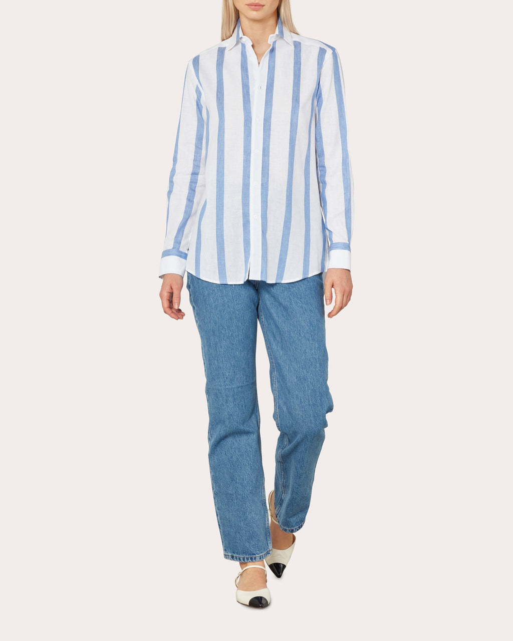 The Boyfriend Striped Linen-Cotton Blend Shirt