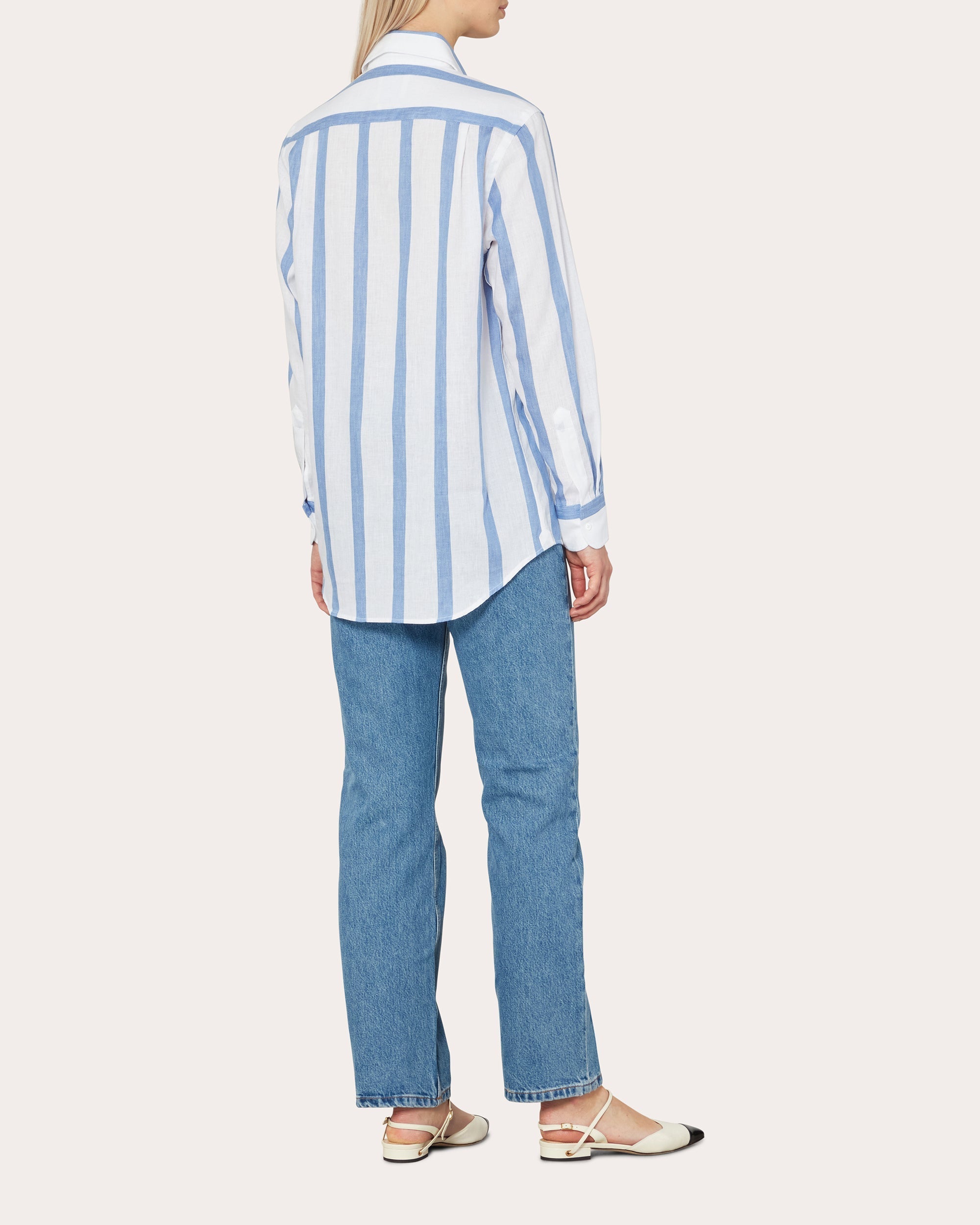 The Boyfriend Striped Linen-Cotton Blend Shirt