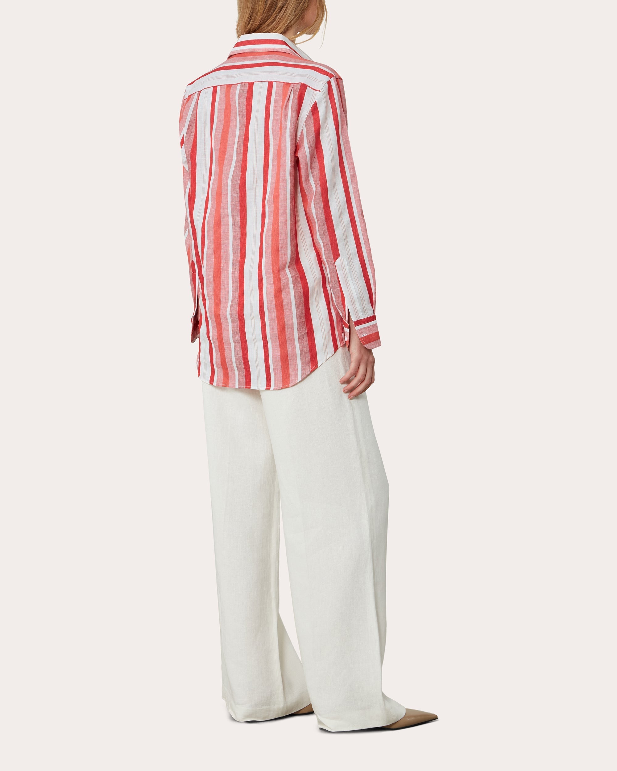 The Boyfriend Striped Linen-Cotton Blend Shirt