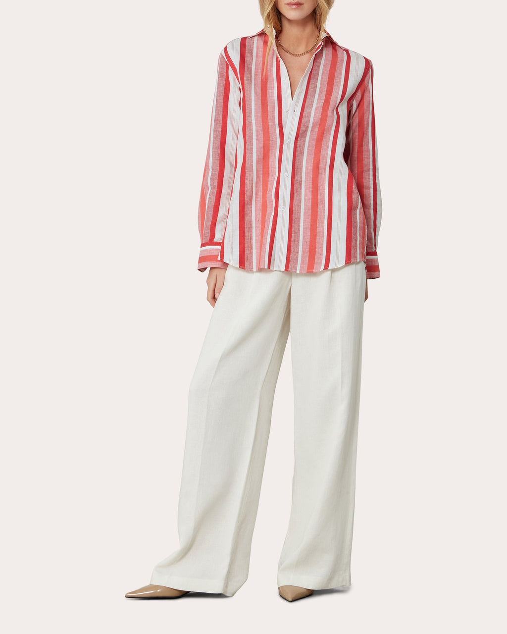 The Boyfriend Striped Linen-Cotton Blend Shirt
