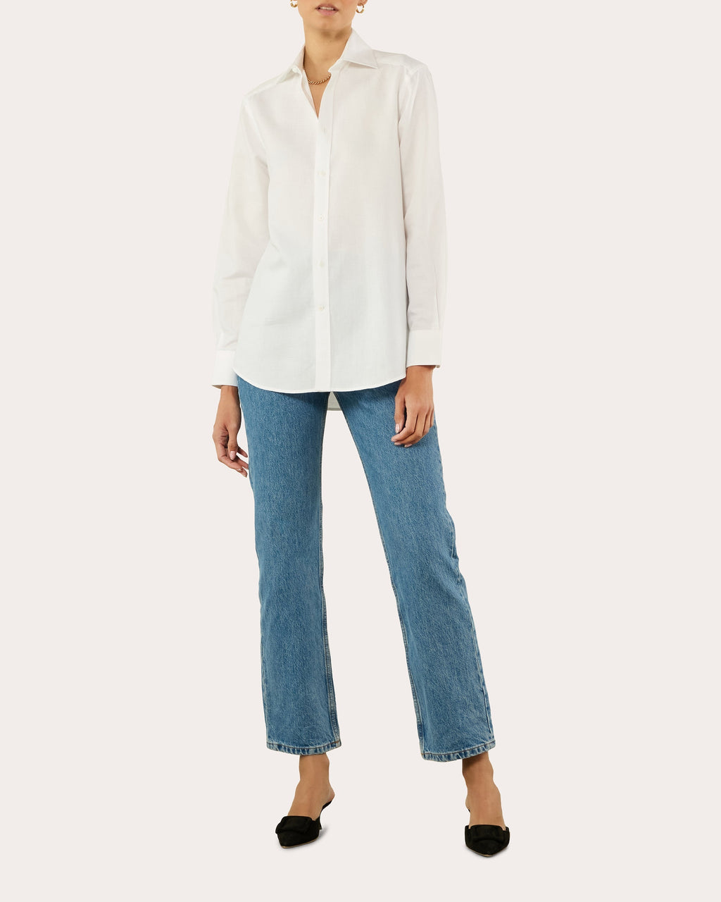 The Boyfriend Woven Linen-Cotton Button-Up