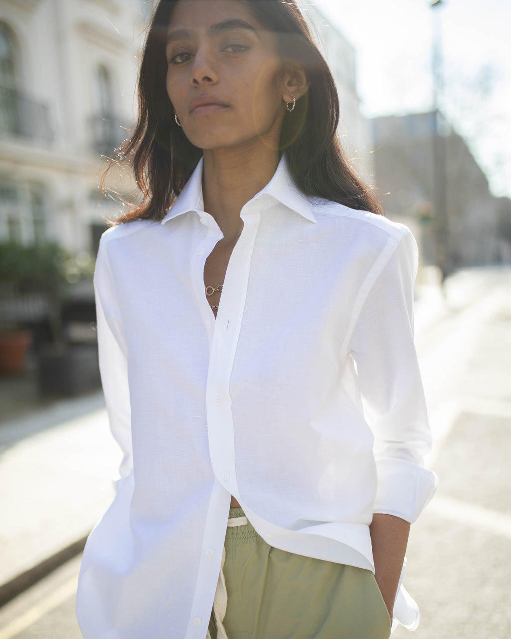 The Boyfriend Woven Linen-Cotton Button-Up