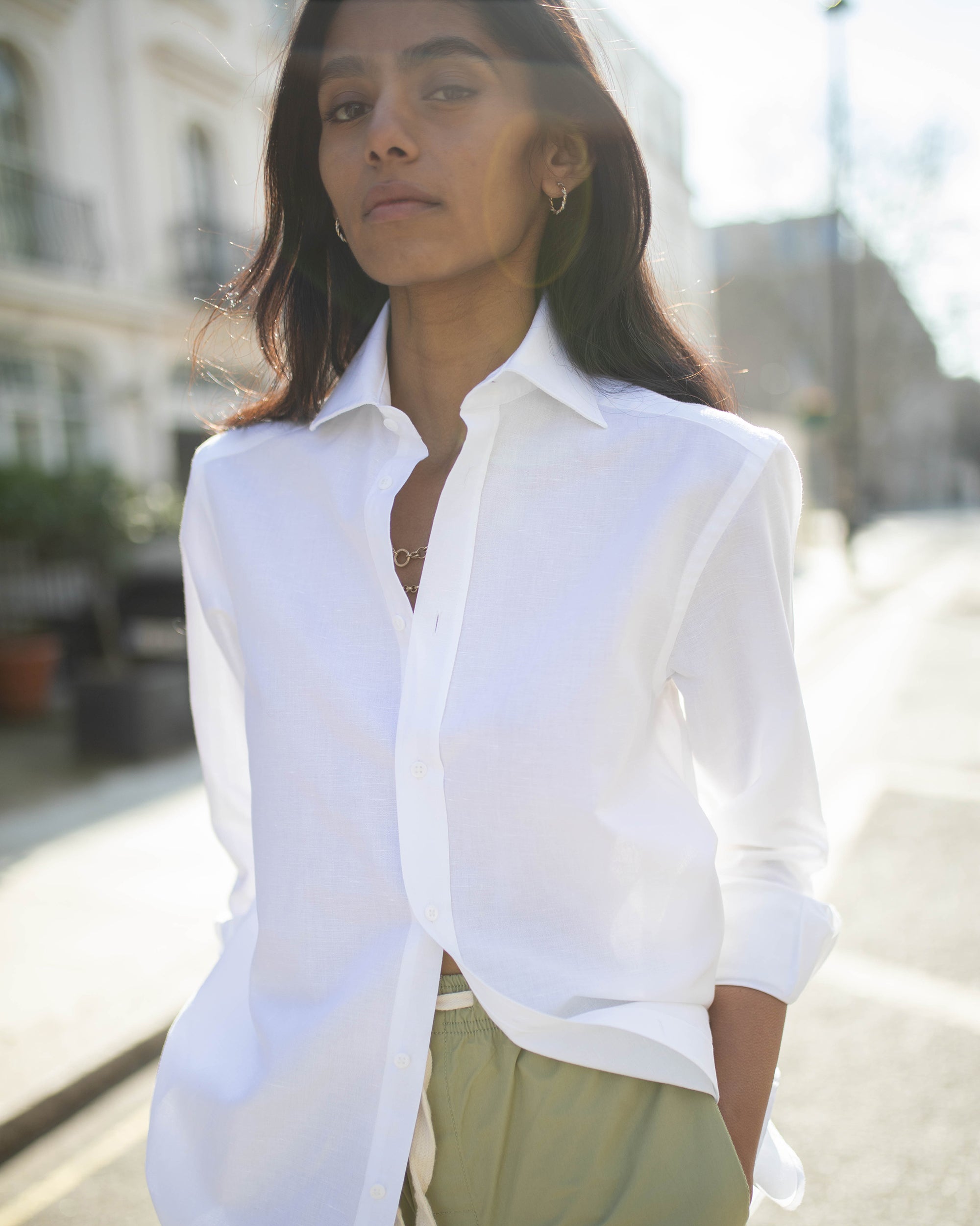 The Boyfriend Woven Linen-Cotton Button-Up