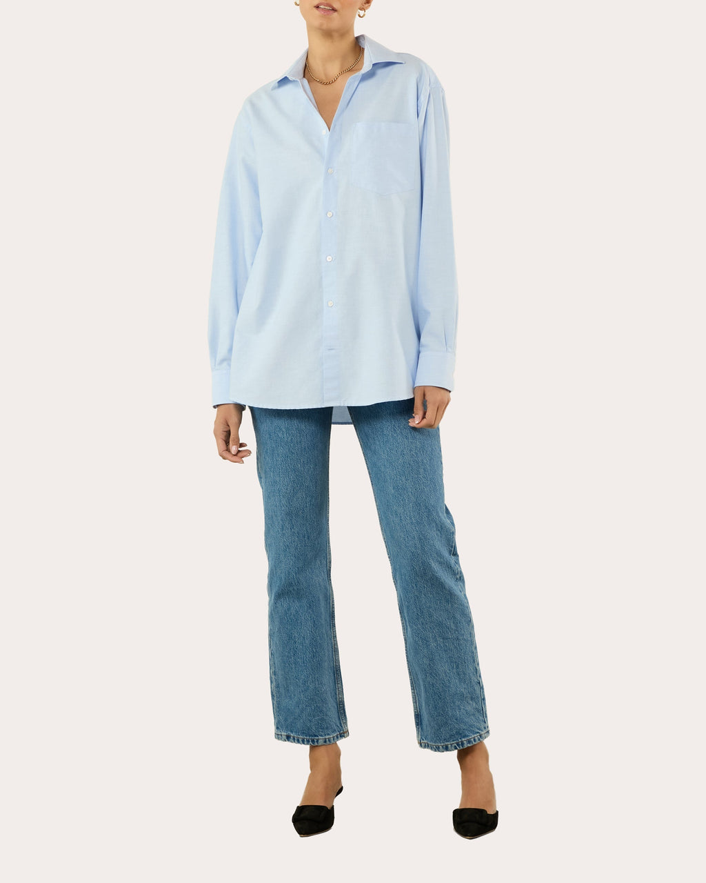 The Oversized Oxford Cotton Button-Up Shirt