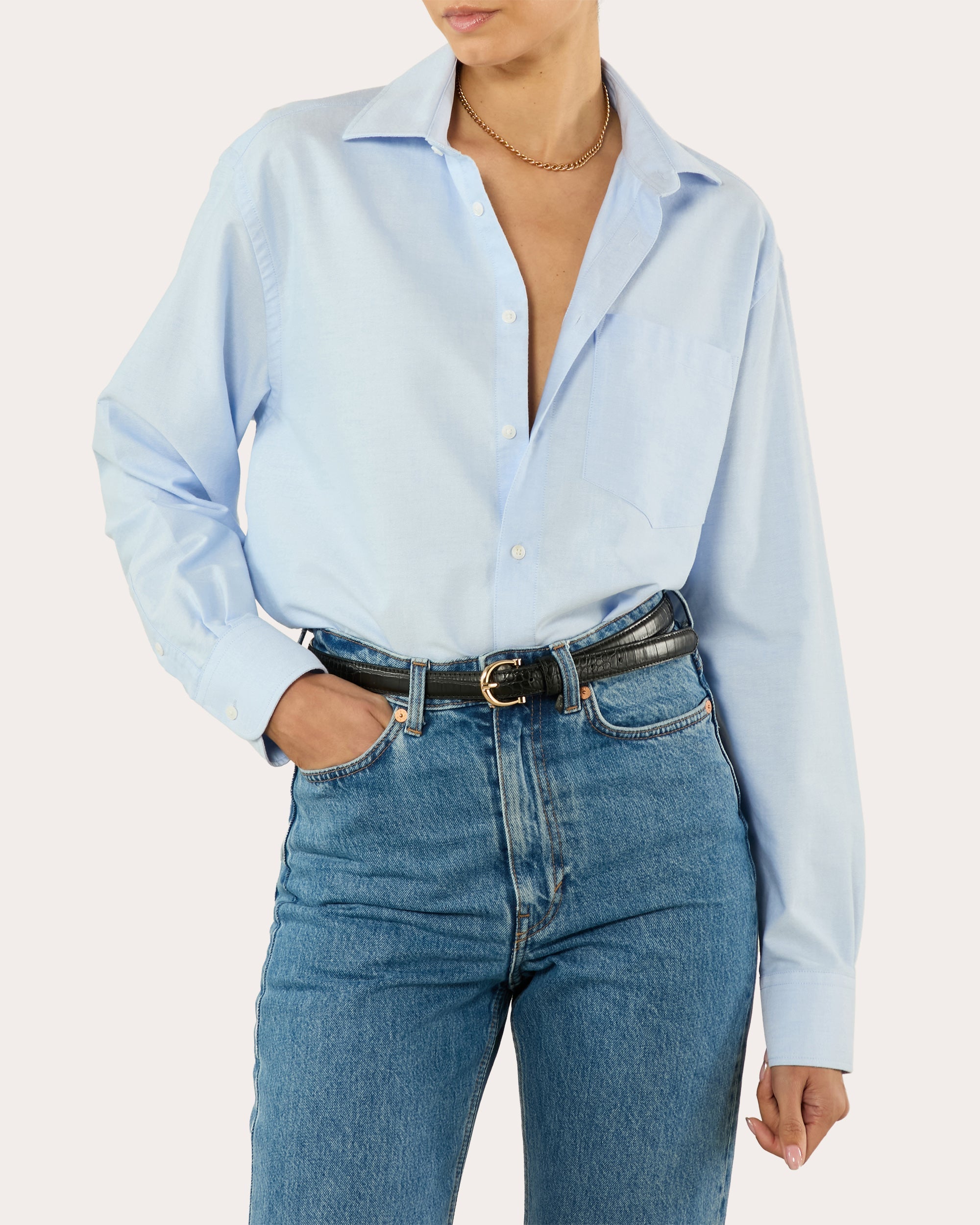 The Oversized Oxford Cotton Button-Up Shirt