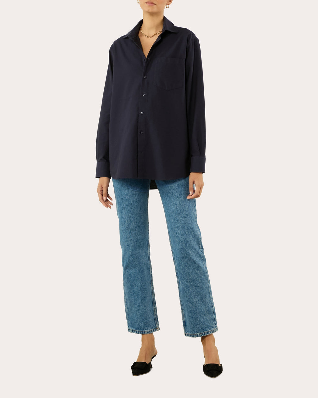 The Oversized Oxford Cotton Button-Up Shirt