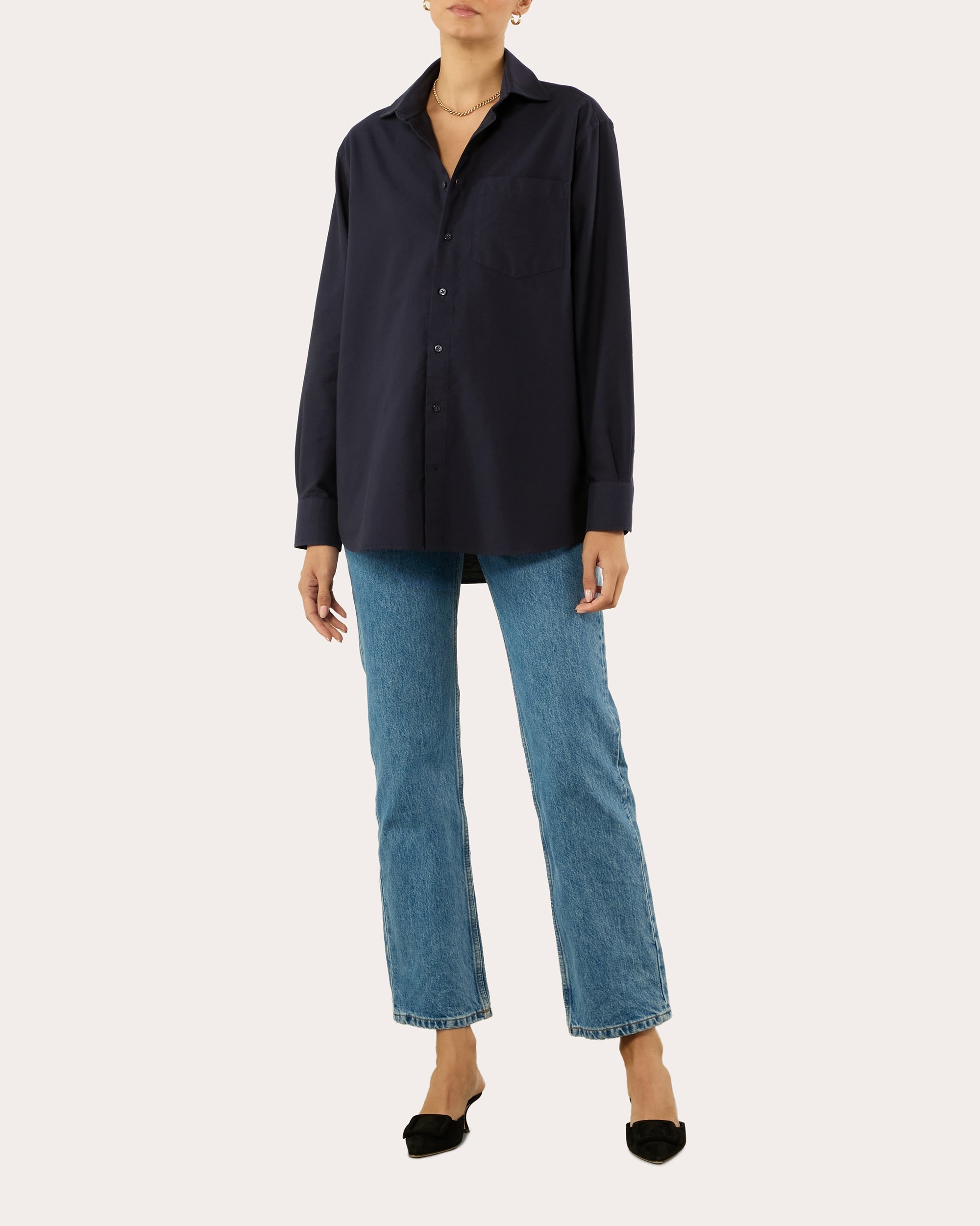 The Oversized Oxford Cotton Button-Up Shirt