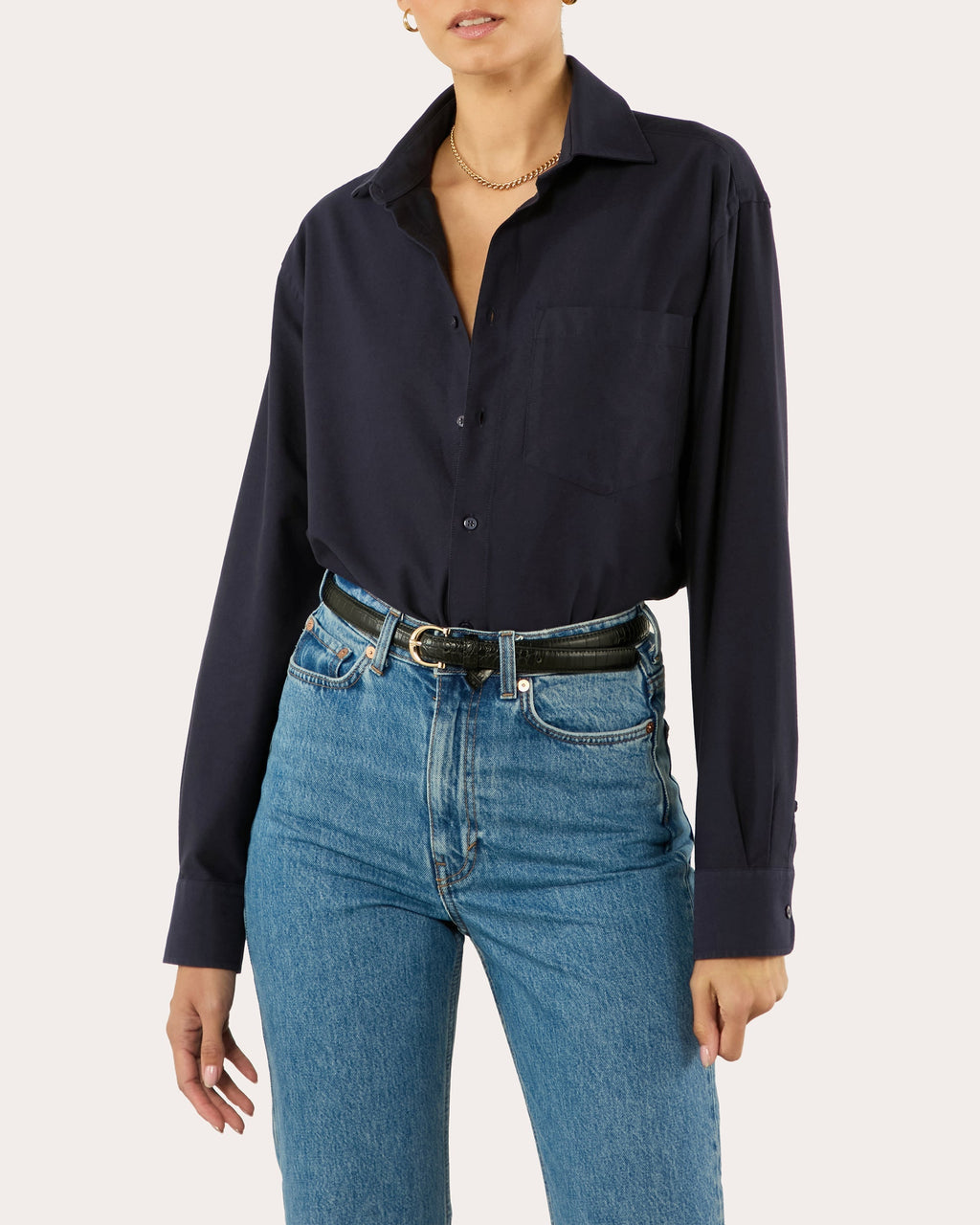 The Oversized Oxford Cotton Button-Up Shirt