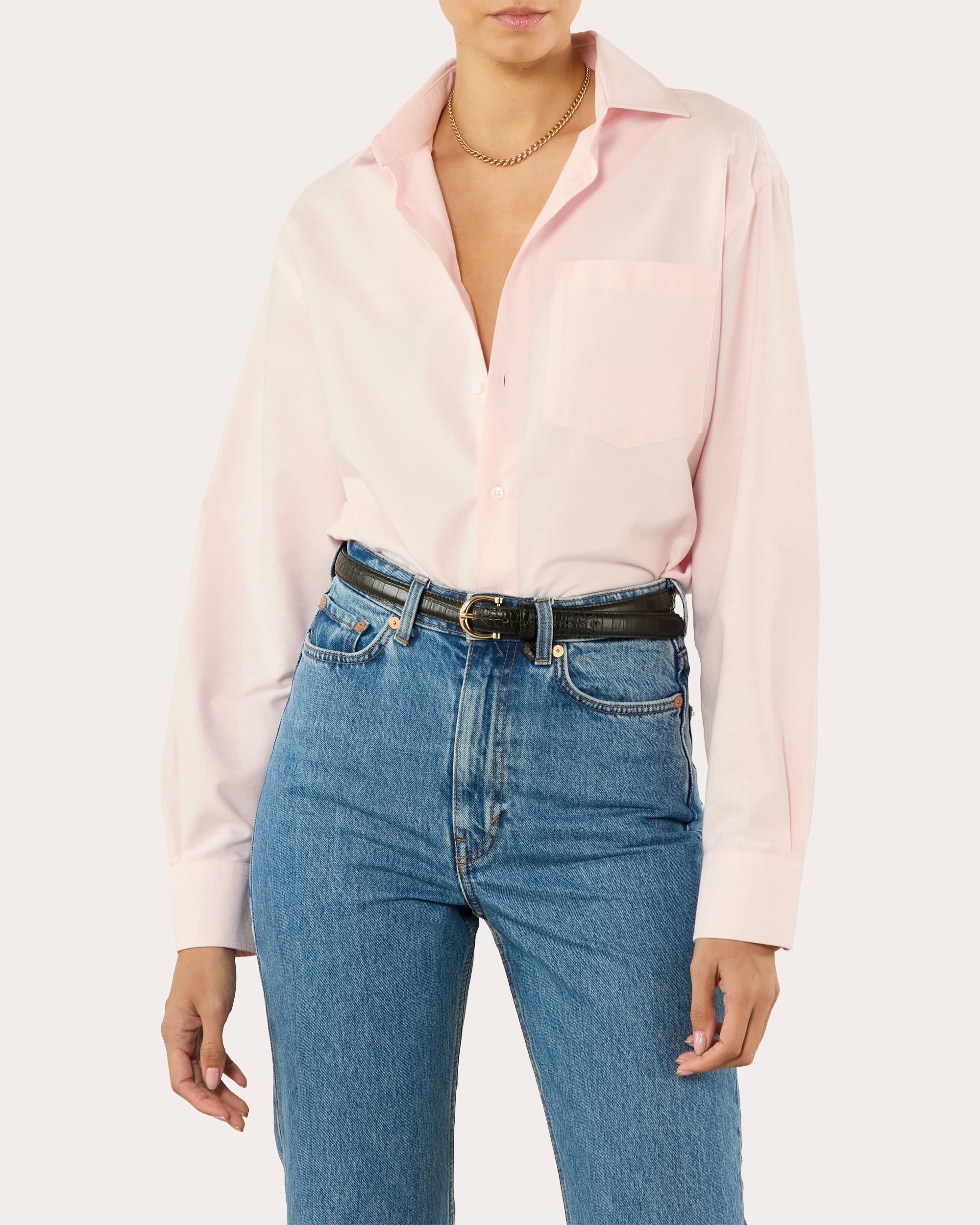 The Oversized Oxford Cotton Button-Up Shirt