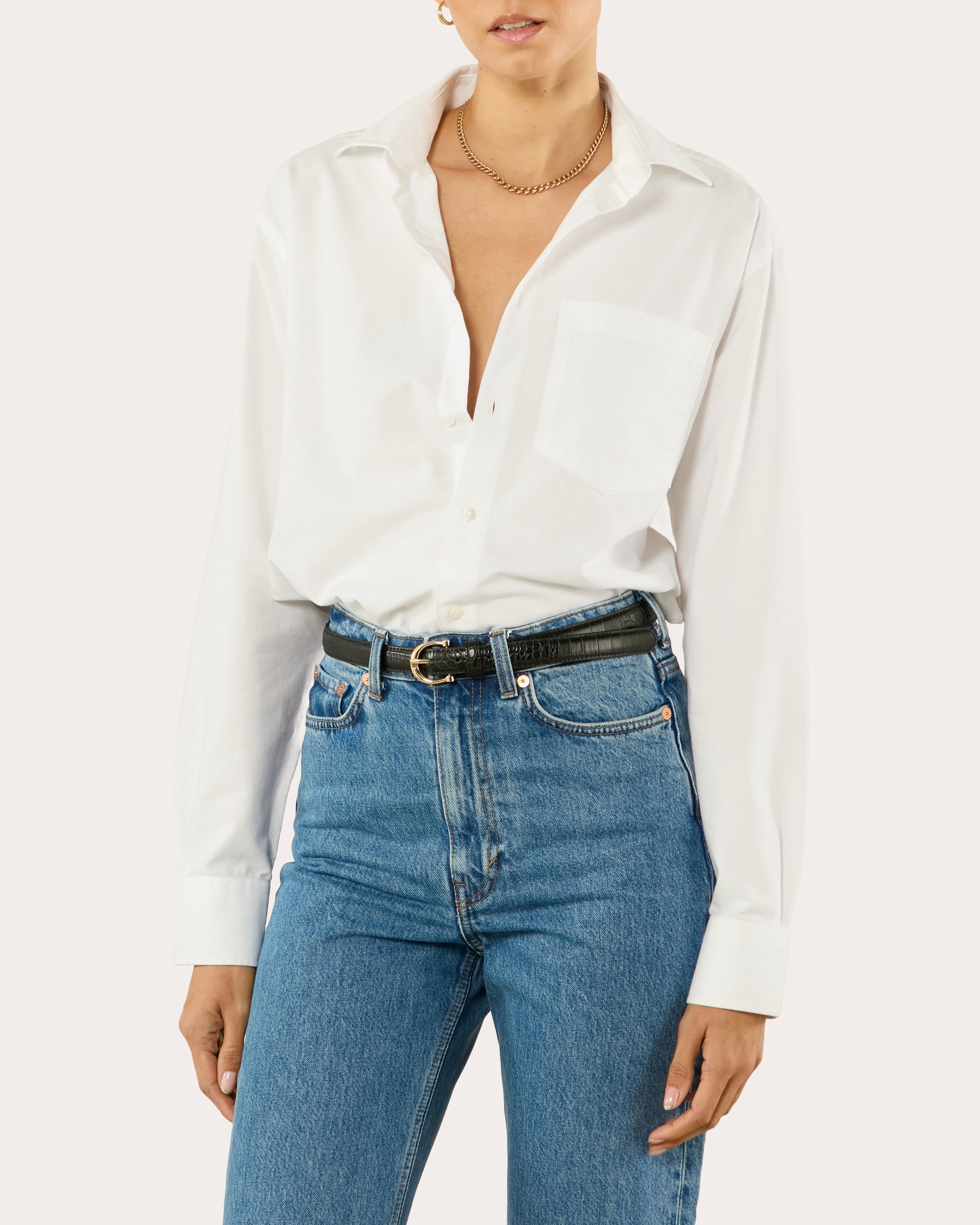 The Oversized Oxford Cotton Button-Up Shirt