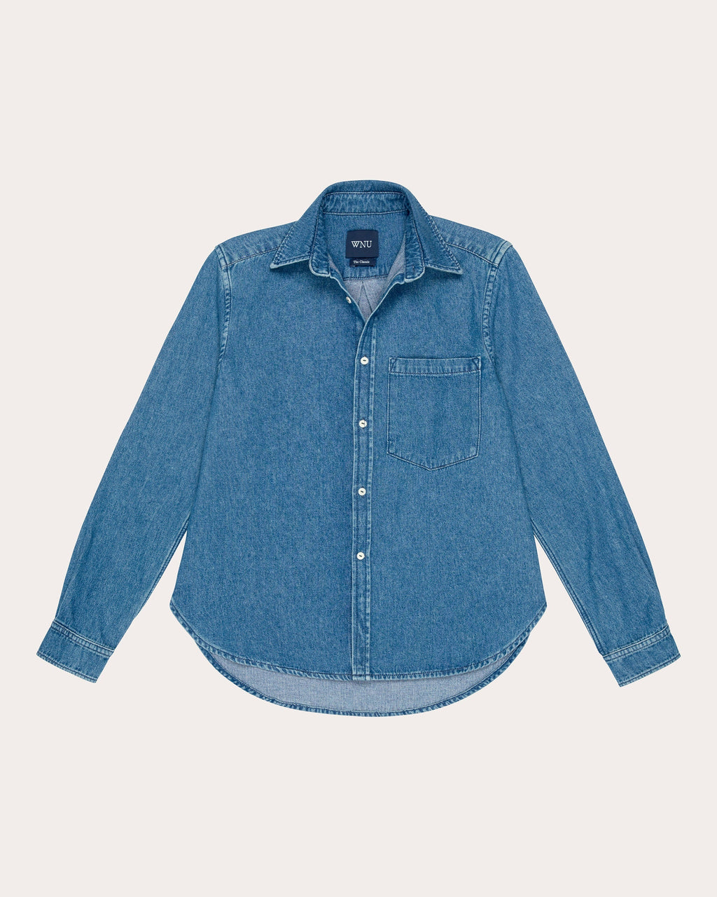 The Classic Cotton Denim Button-Up Shirt