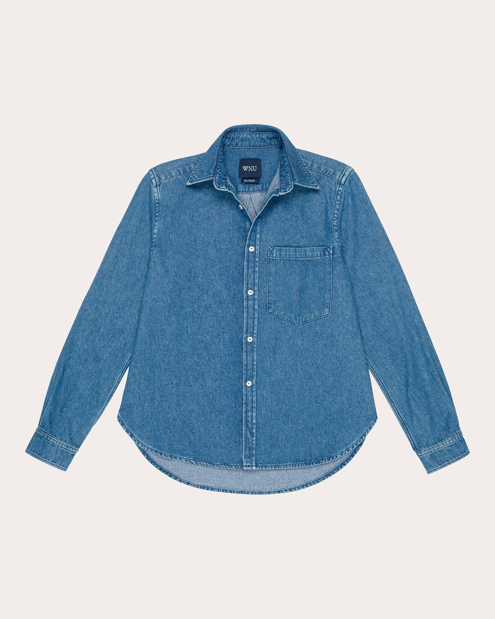The Classic Cotton Denim Button-Up Shirt