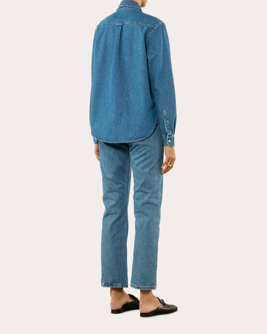 The Classic Cotton Denim Button-Up Shirt