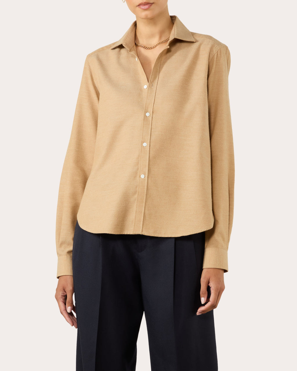 The Classic Brushed Cotton-Wool Button-Up Shirt
