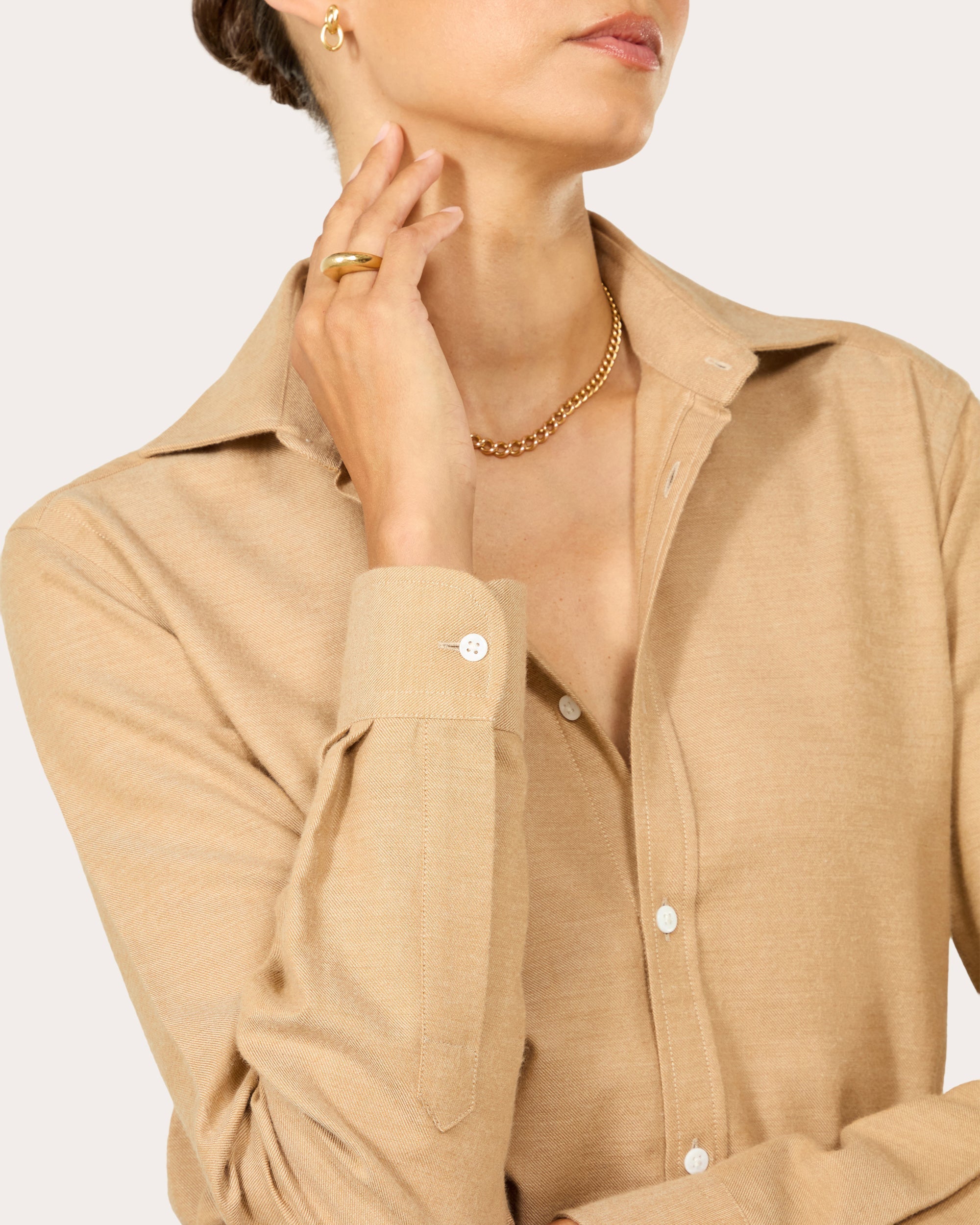 The Classic Brushed Cotton-Wool Button-Up Shirt