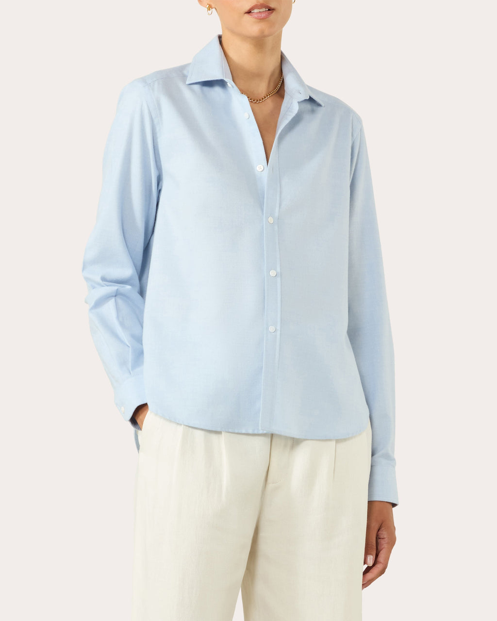 The Classic Brushed Cotton-Wool Button-Up Shirt