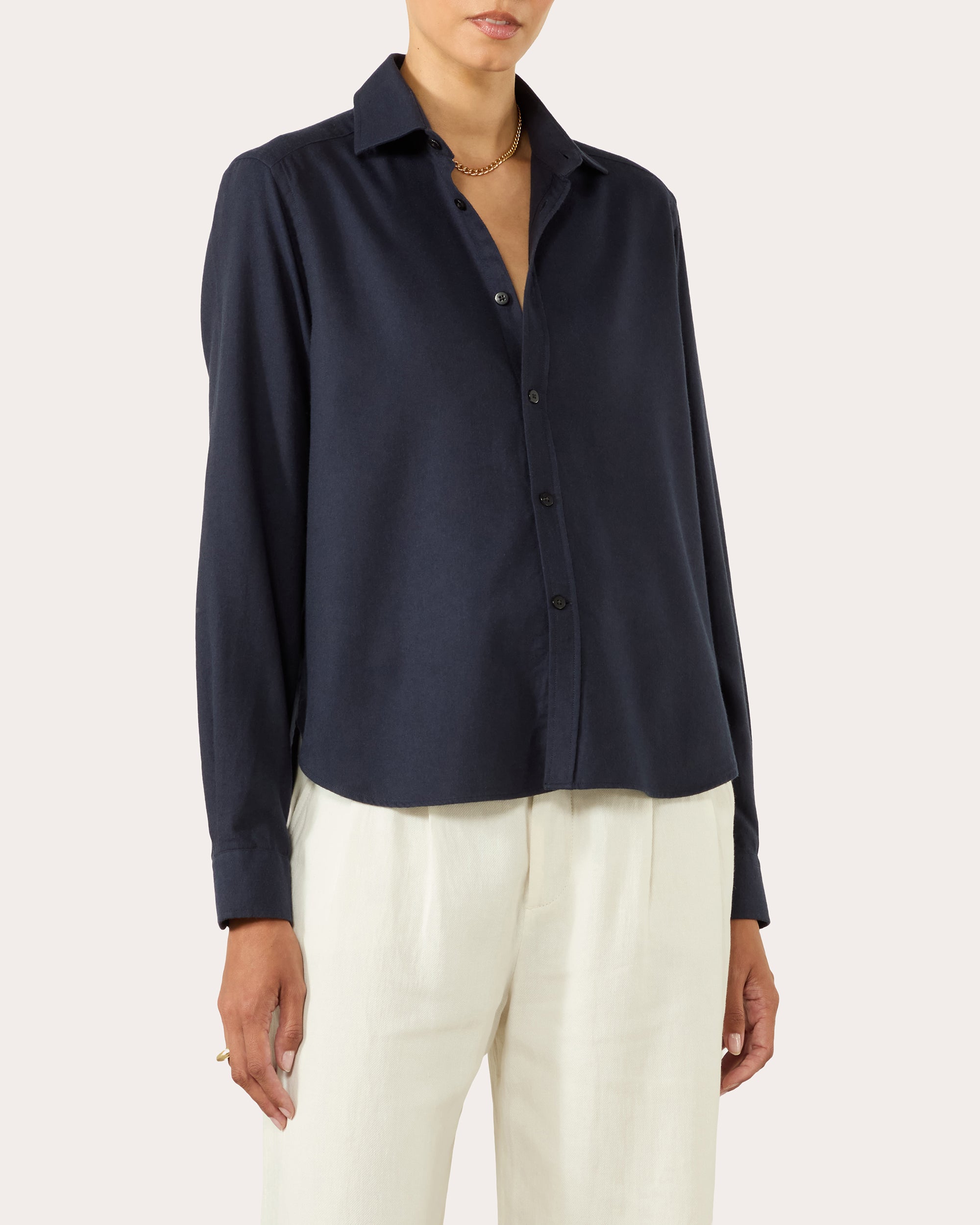 The Classic Brushed Cotton-Wool Button-Up Shirt