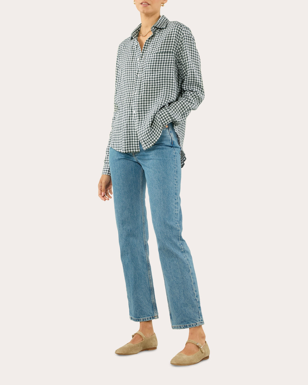The Classic Gingham Linen Button-Up Shirt