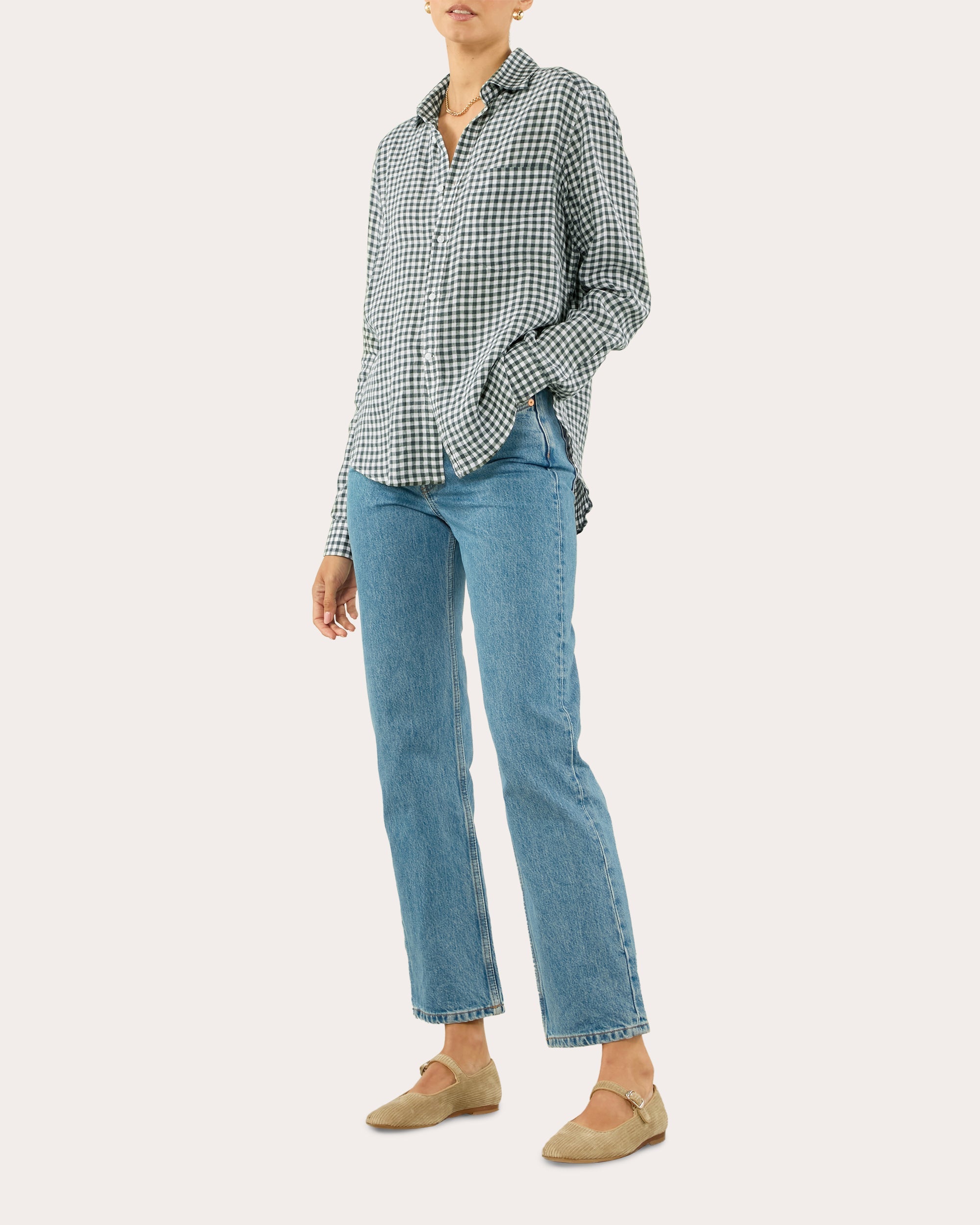 The Classic Gingham Linen Button-Up Shirt