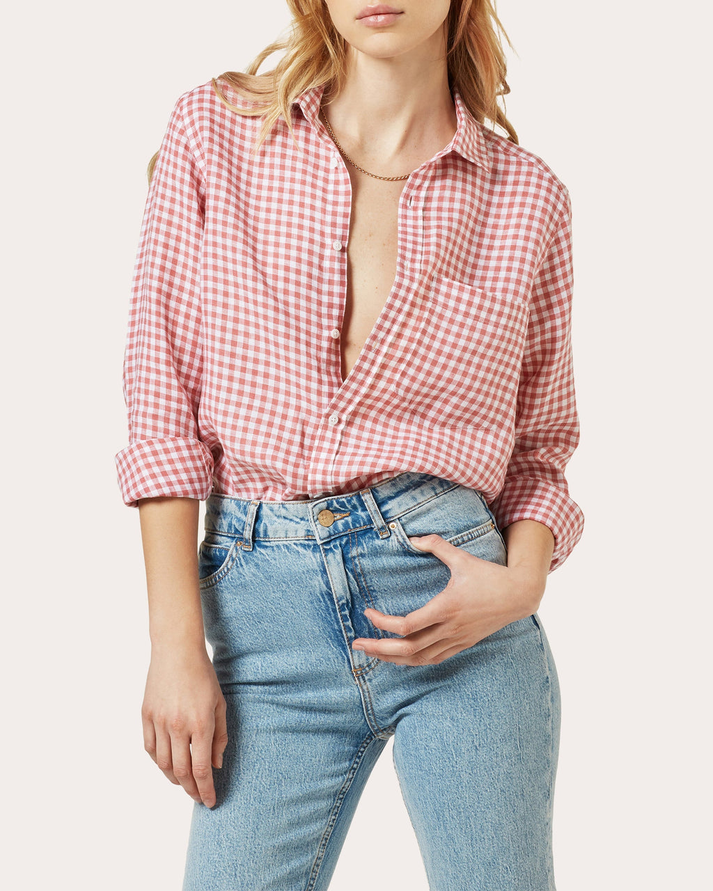 The Classic Gingham-Print Linen Shirt