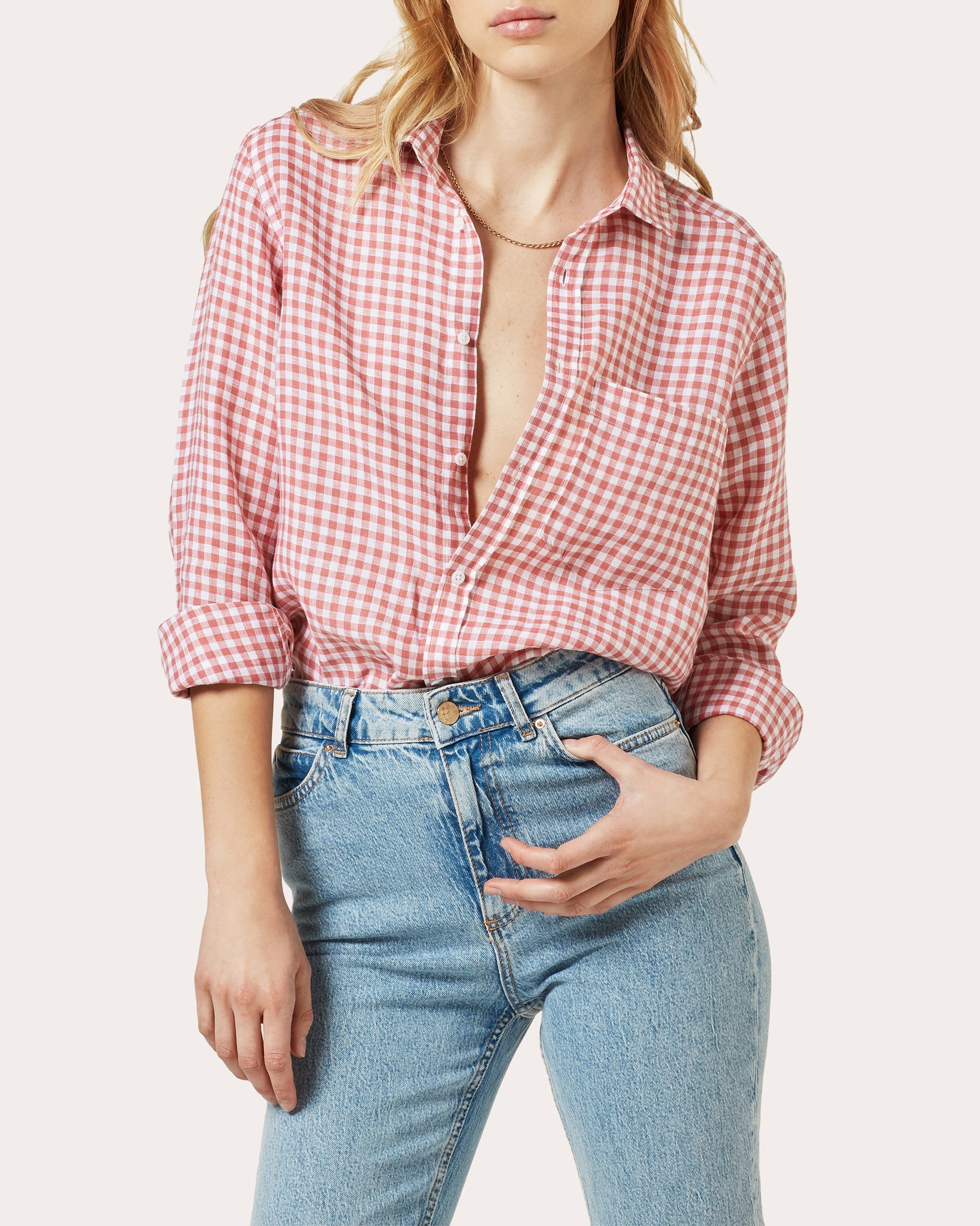 The Classic Gingham-Print Linen Shirt