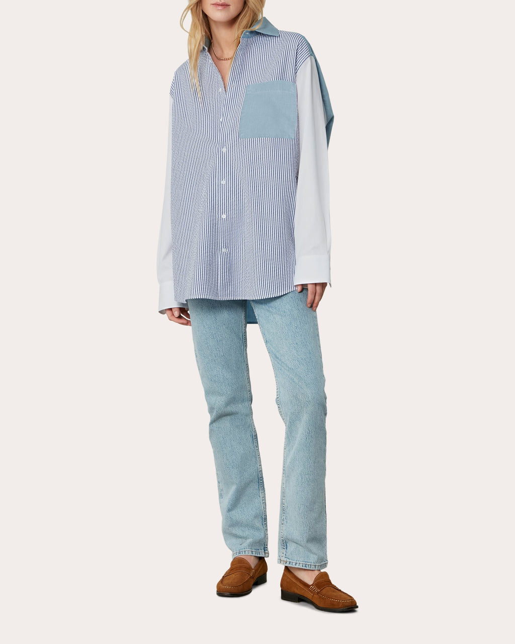 Chessie Patchwork Chambray Shirt