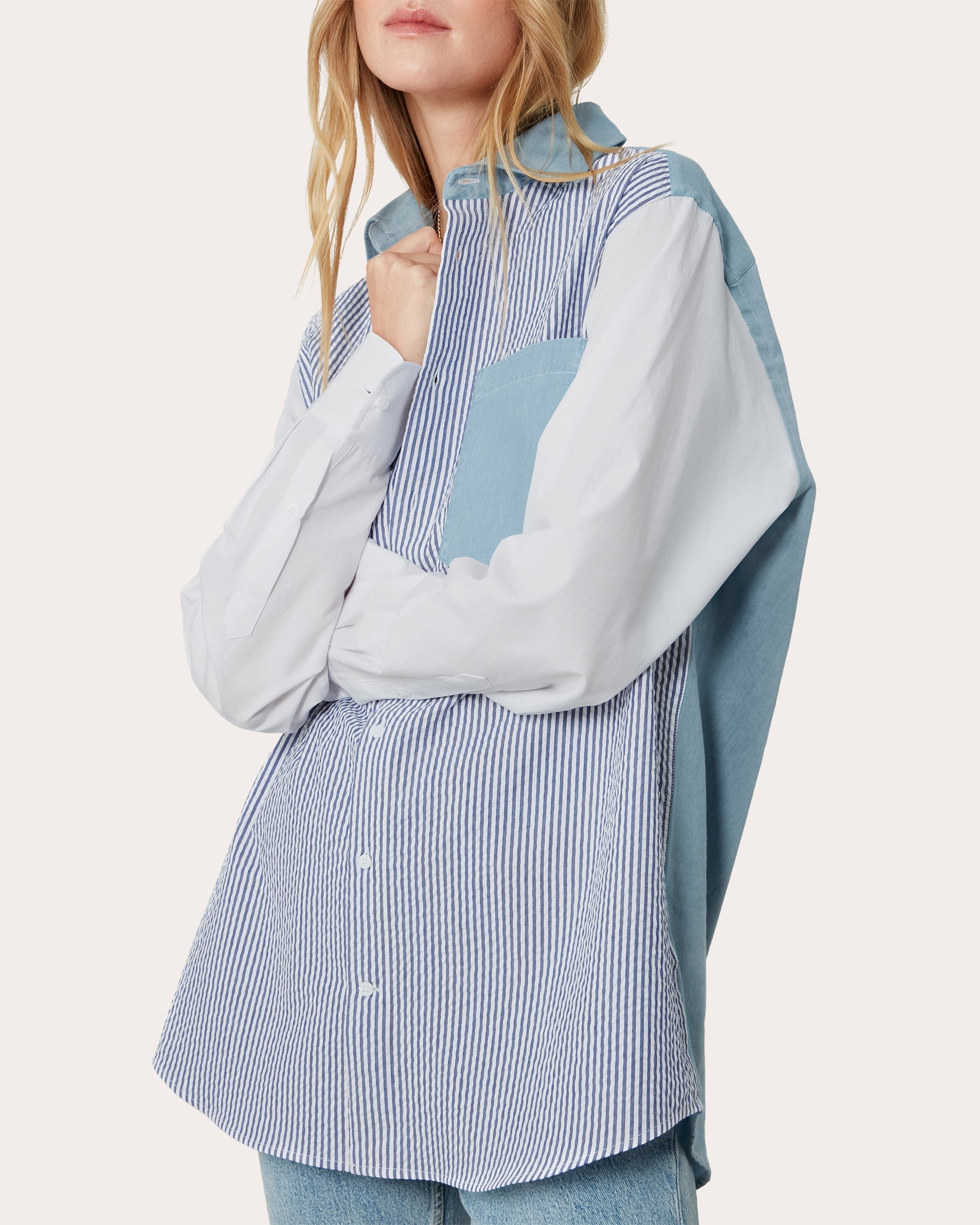 Chessie Patchwork Chambray Shirt