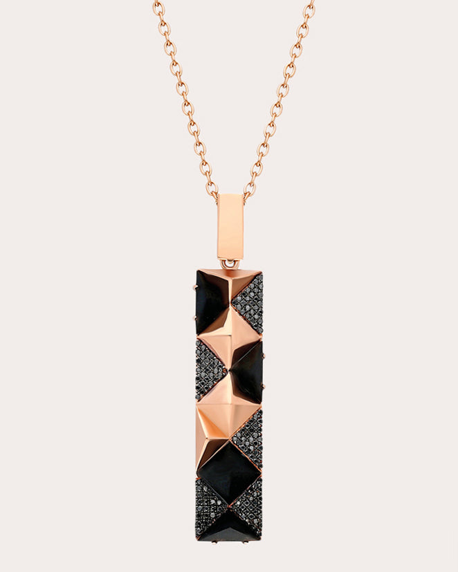 Black Edition 18K Gold Onyx and Diamond Pendant Necklace