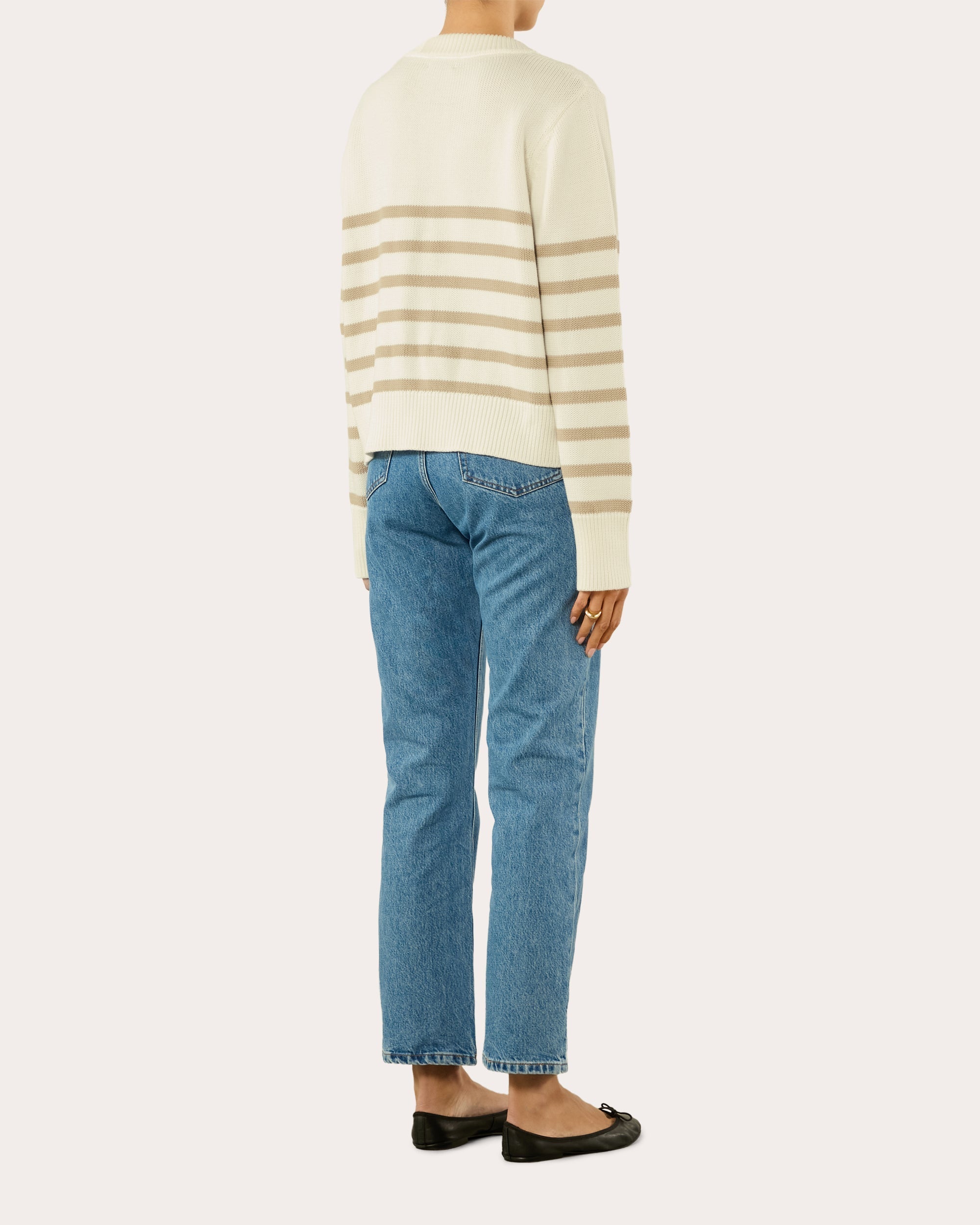Devon Stripe Cotton Crewneck Sweater