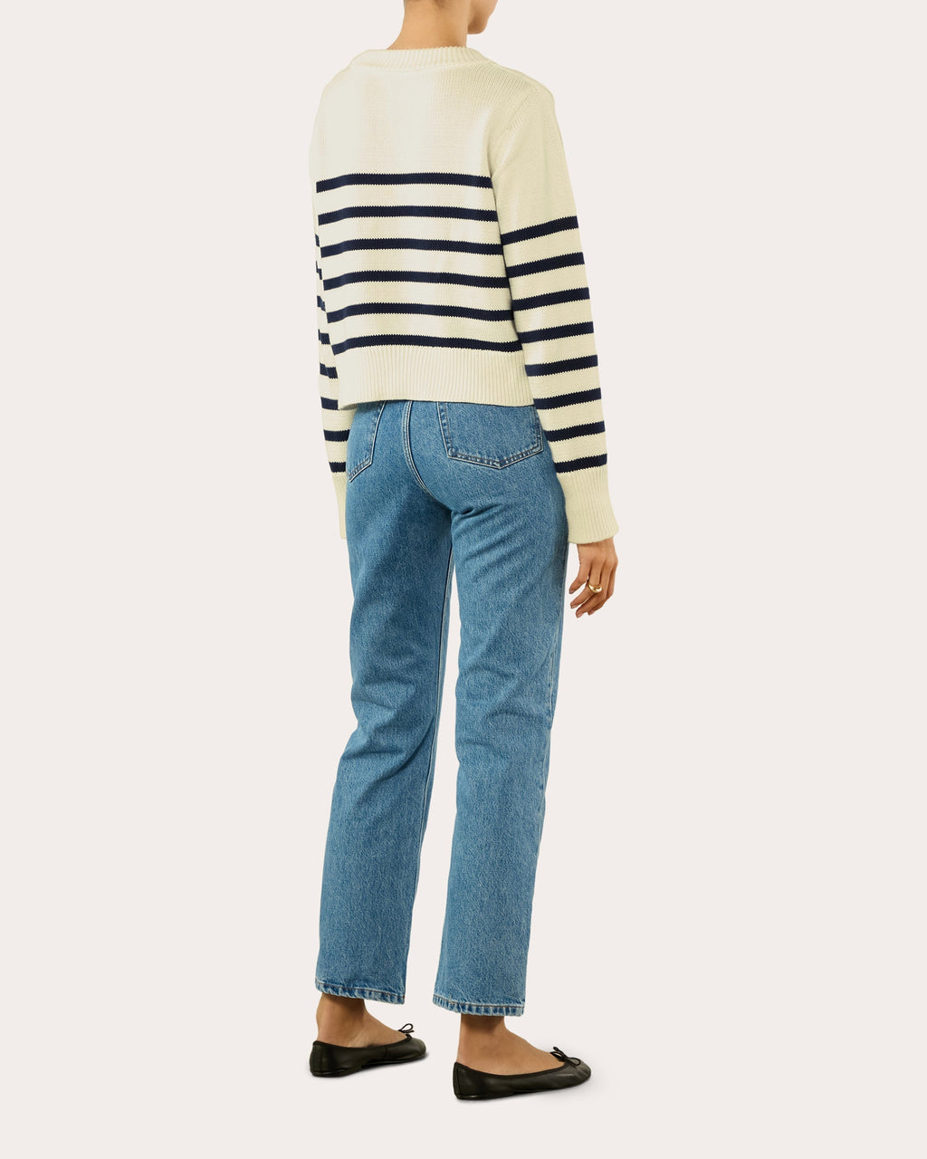 Devon Stripe Cotton Crewneck Sweater