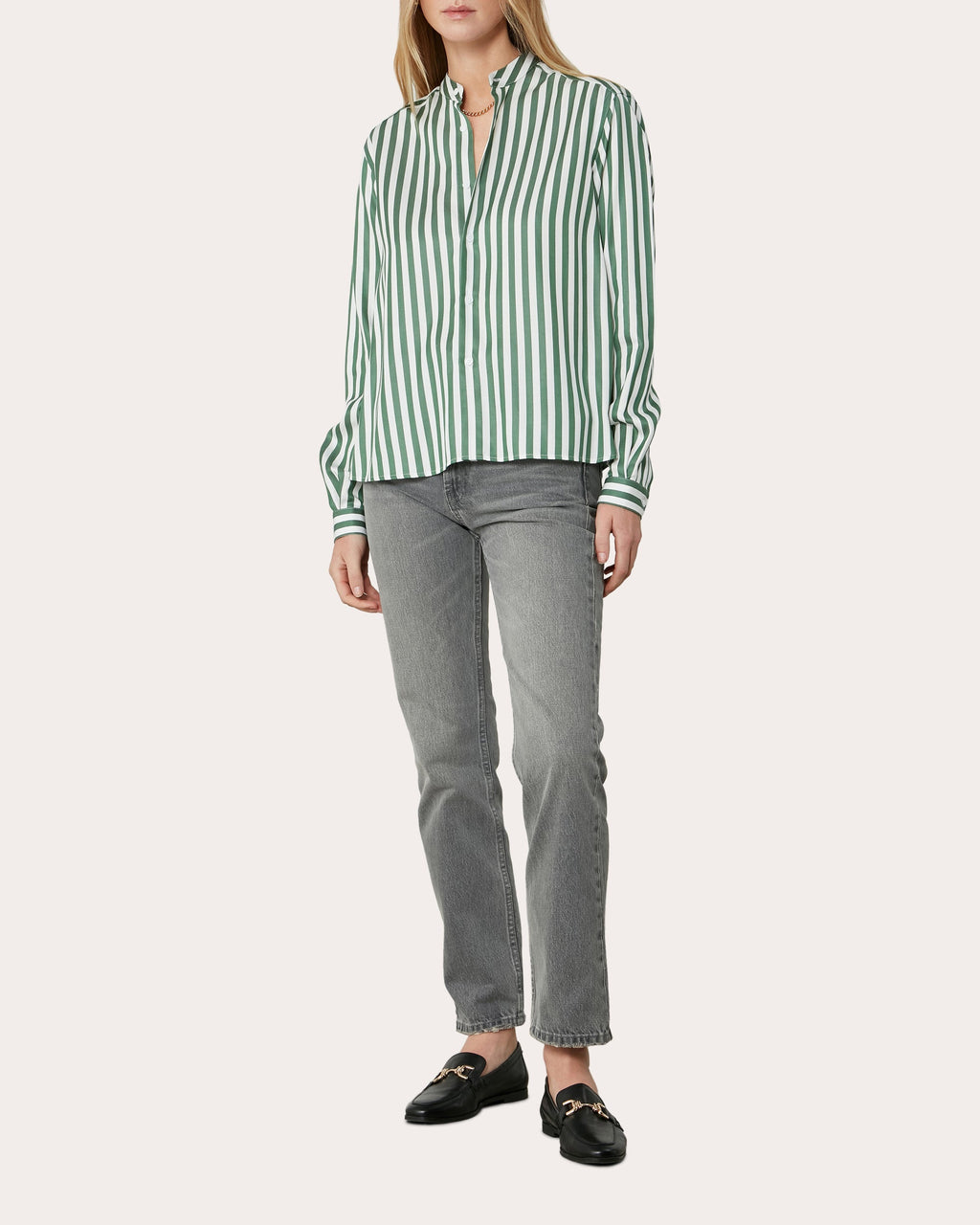 The Girlfriend Striped Tencel Shirt