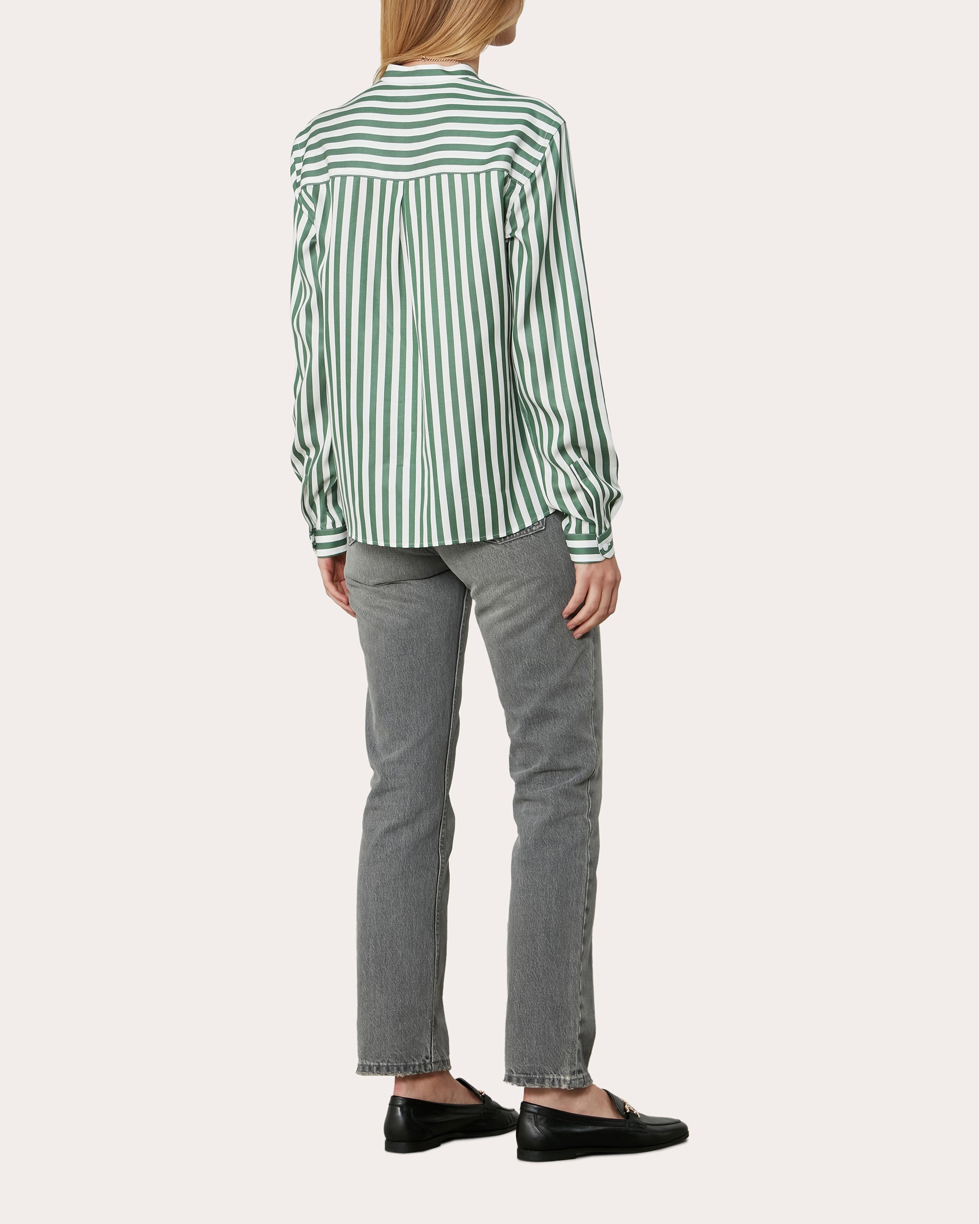 The Girlfriend Striped Tencel Shirt