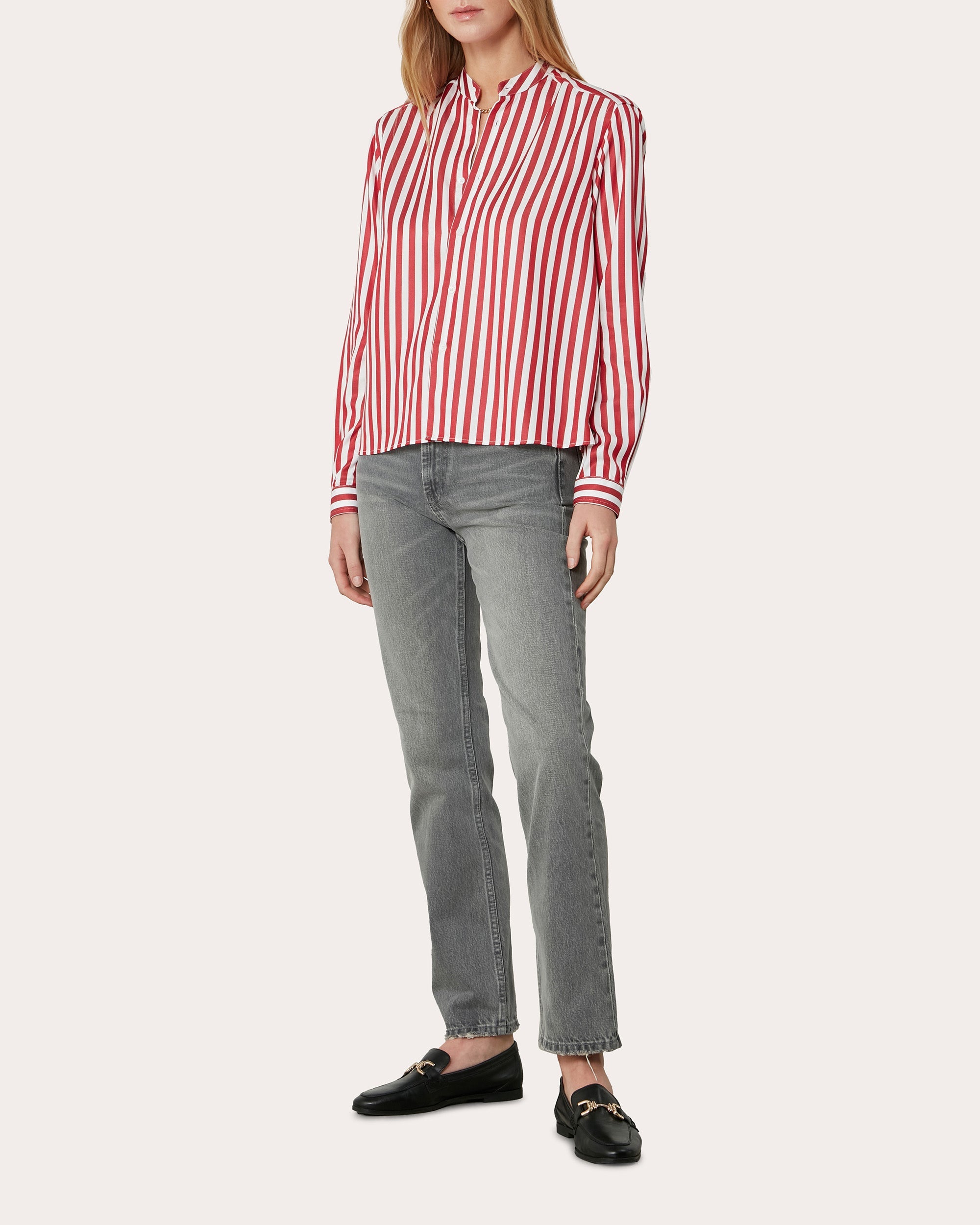 The Boyfriend Striped Tencel Shirt