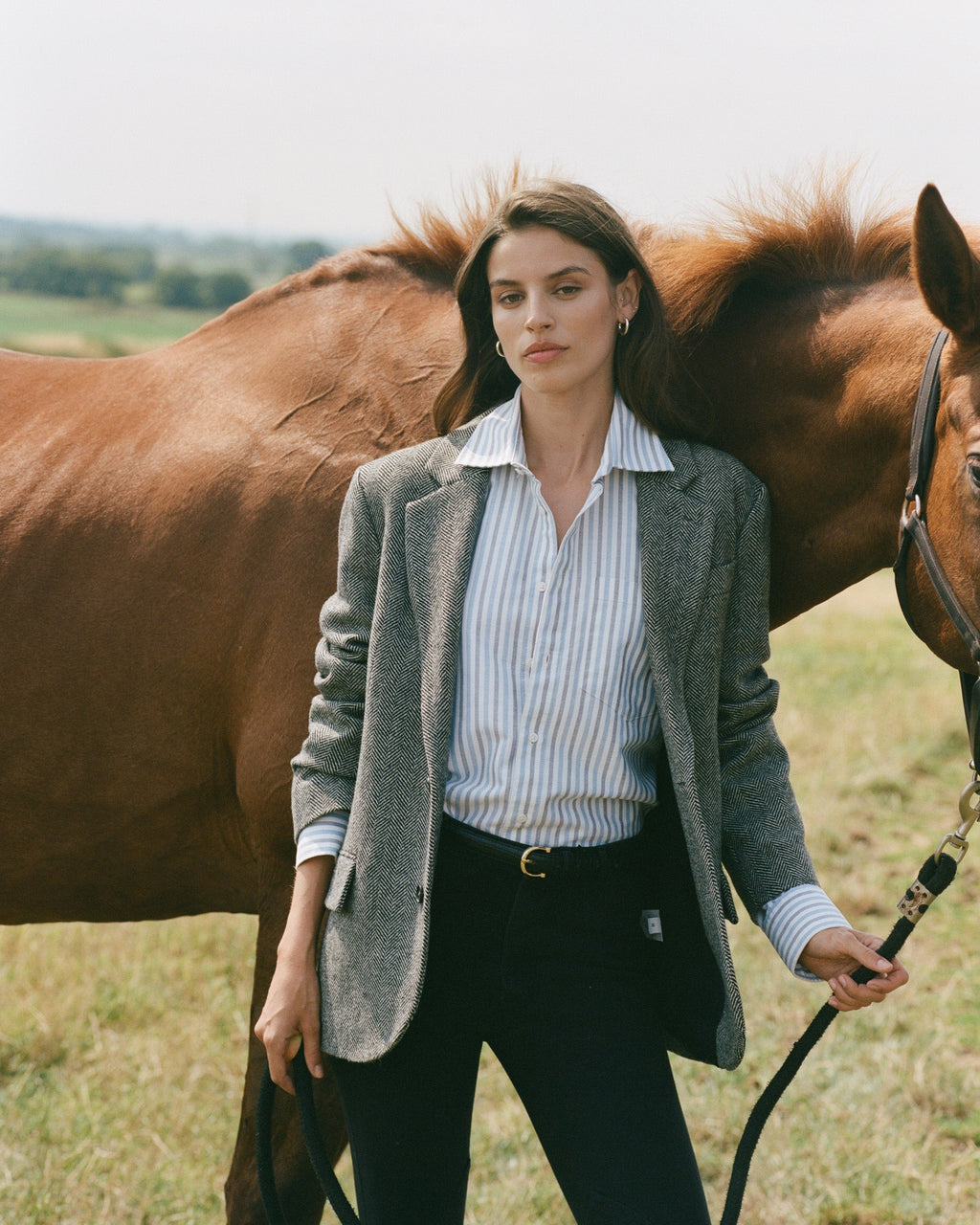 The Oversized Stripe Oxford Cotton Button-Up Shirt