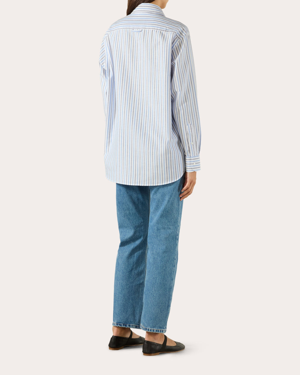 The Oversized Stripe Oxford Cotton Button-Up Shirt